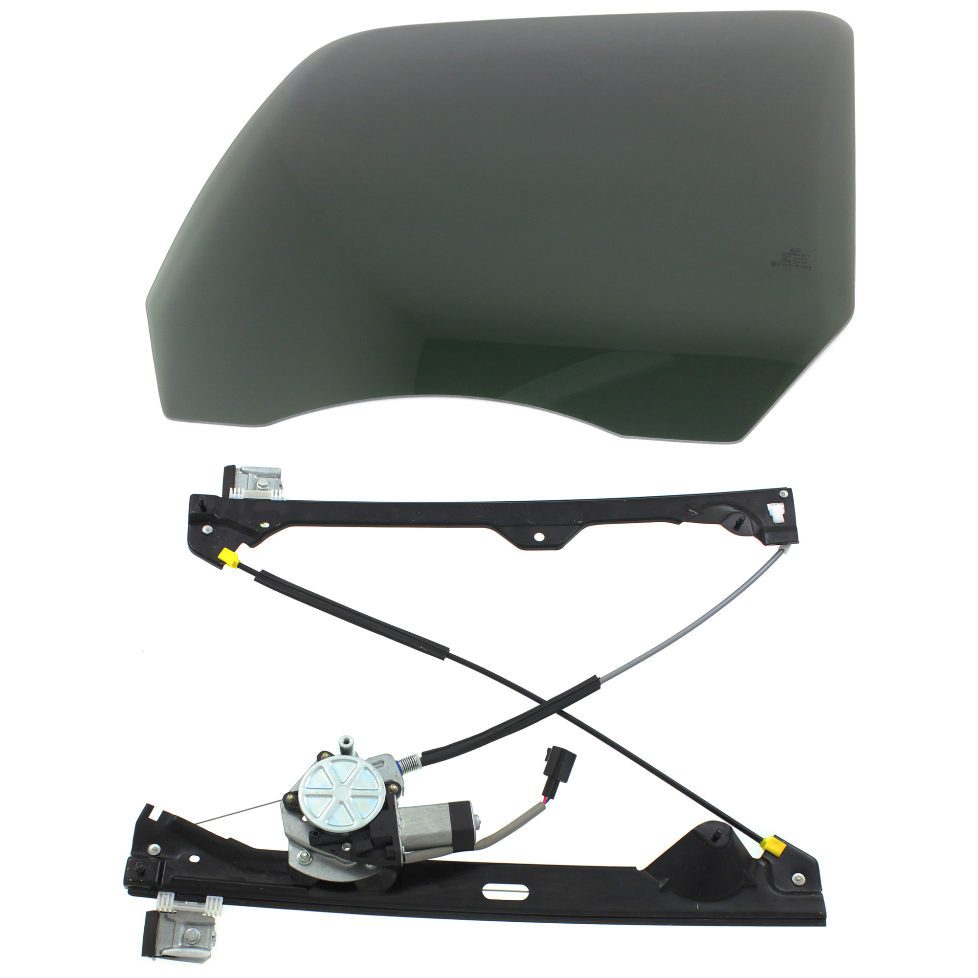 AM SILVERADO SIERRA 07-14 REAR DOOR GLASS RH 2 pc Kit Gray Tint Privacy Crew Cab Pickup with Privacy Tint without clip with Window Regulator SKU KIT J062917-02 Partslink GM1551129 OEM 15175372 DD11169YPNN 20945141
