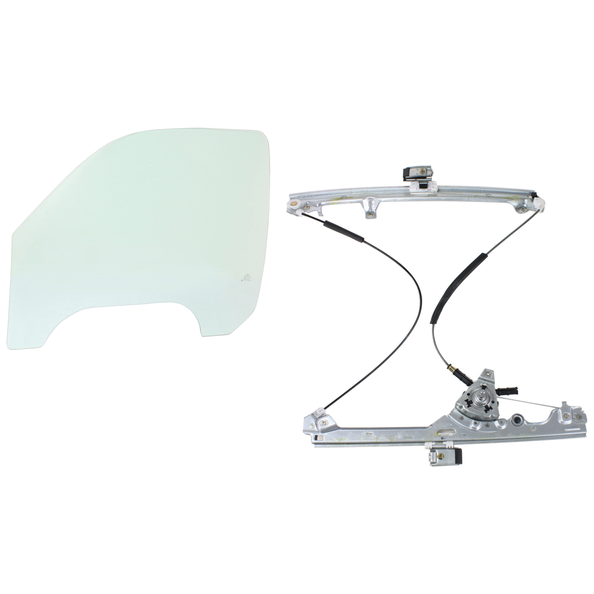 AM SILVERADO SIERRA 99-07 FRONT DOOR GLASS LH Green Tint 2 pc Kit with Window Regulator SKU KIT J062917-06 Partslink GM1350109 OEM 15891714 DD09480GTNN 15871124
