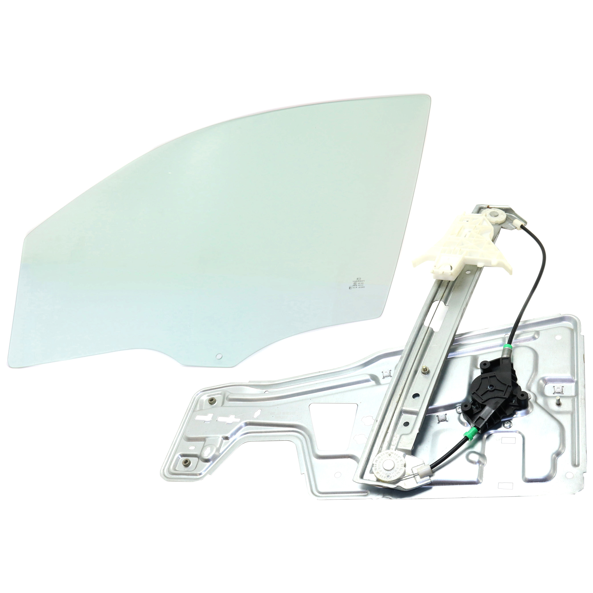 AM EQUINOX 05-09 FRONT DOOR GLASS LH Green Tint 2 pc kit with Window Regulator Power w Motor w o Clip SKU KIT J062917-26 Partslink GM1350217 OEM 15849530 DD10761GTNN 19210257