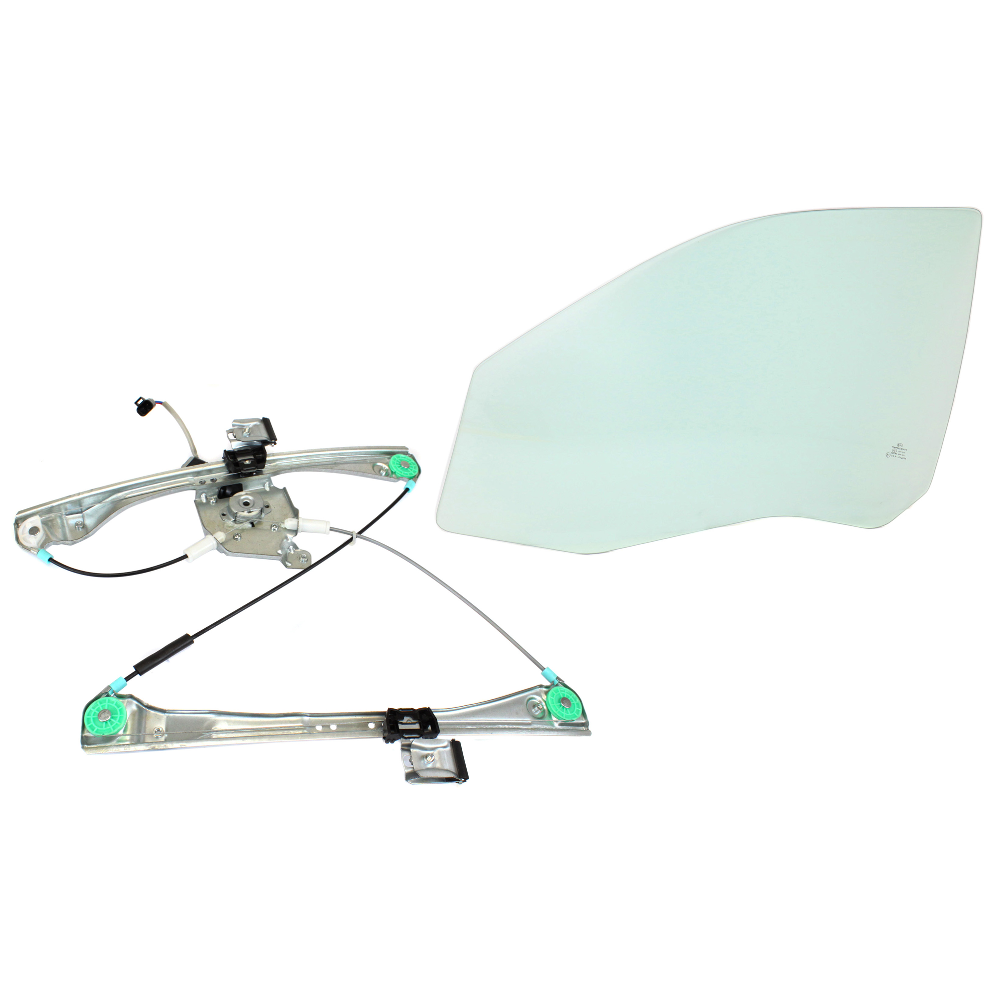 AM MALIBU 04-08 FRONT DOOR GLASS LH Green Tint Power w Motor w o Clip Hatchback Sedan SKU KIT J062917-67 Partslink GM1350133 OEM 22627167 DD10487GTNN 25802961