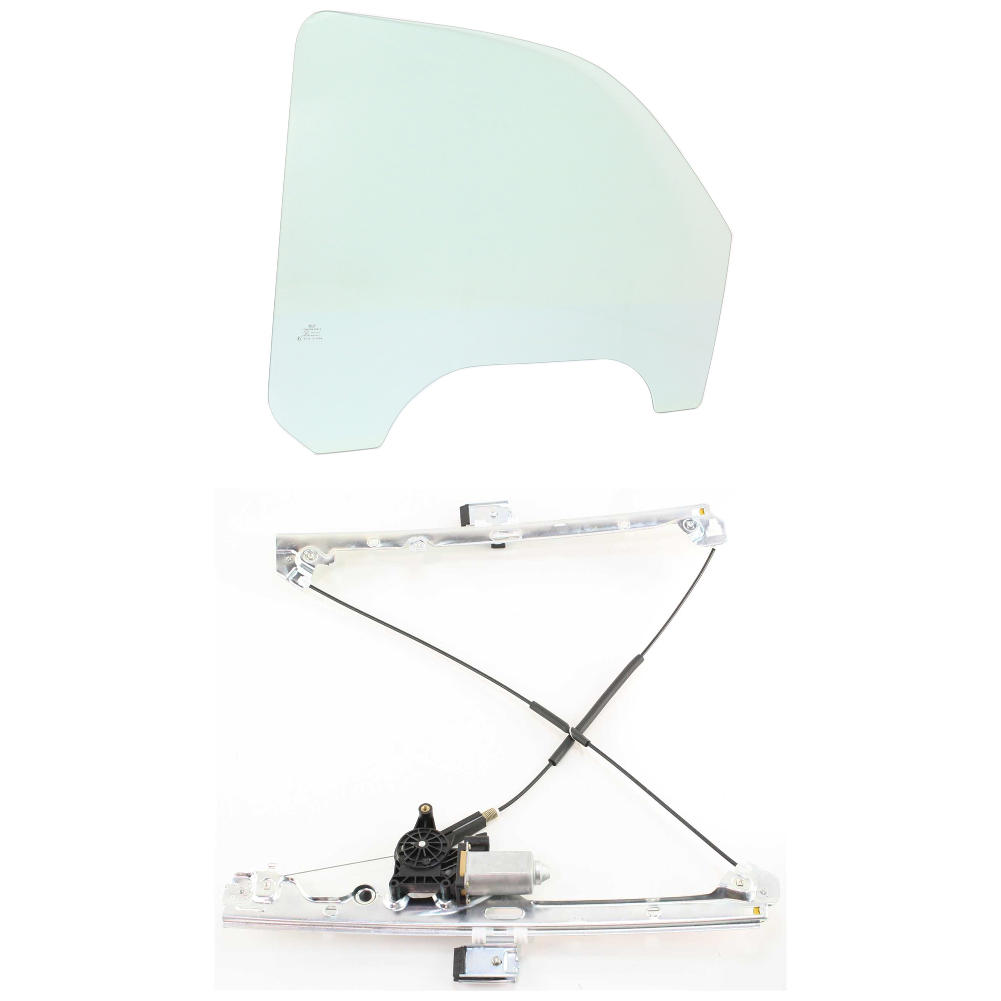 AM SILVERADO 99-07 TAHOE 00-06 FRONT DOOR GLASS RH 2 pc Kit with Window Regulator SKU KIT J062917-83 Partslink GM1351110 OEM 15891715 DD09479GTNN 19120847