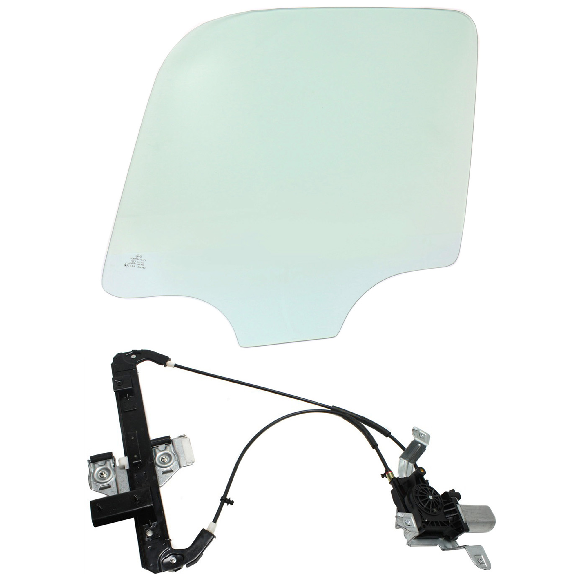 AM TAHOE YUKON 00-06 REAR WINDOW REGULATOR AND DOOR GLASS RH Set of 2 Power w Motor w o Privacy Tint And Clip SKU KIT J062917-92 Partslink GM1551151 OEM 15181074 DD09738GTNN 19260051