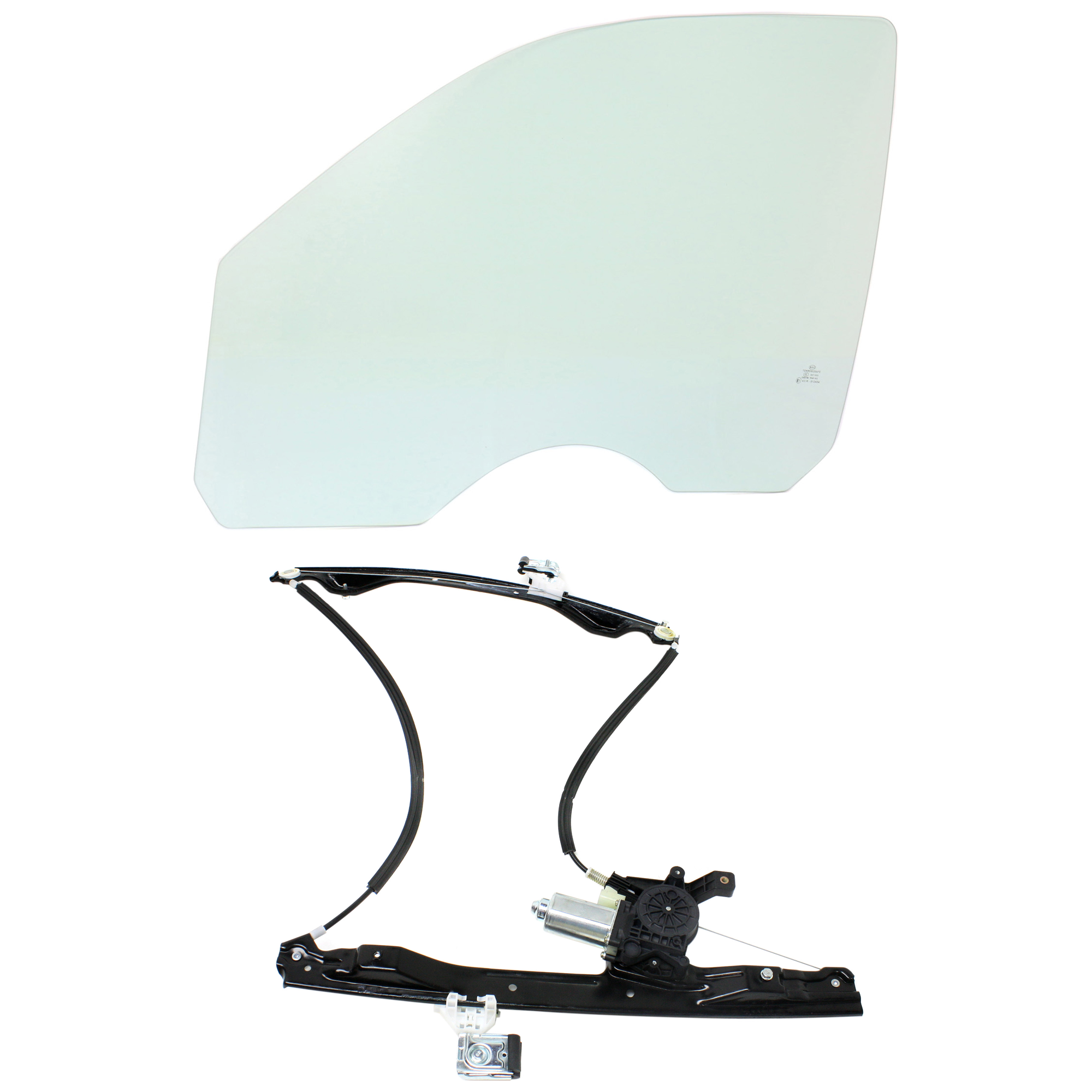 AM ENVOY TRAILBLAZER 02-09 FRONT DOOR GLASS LH Green Tint 2 pc Kit with Window Regulator SKU KIT J062917-94 Partslink GM1350145 OEM 25937070 DD09966GTNN 19331466
