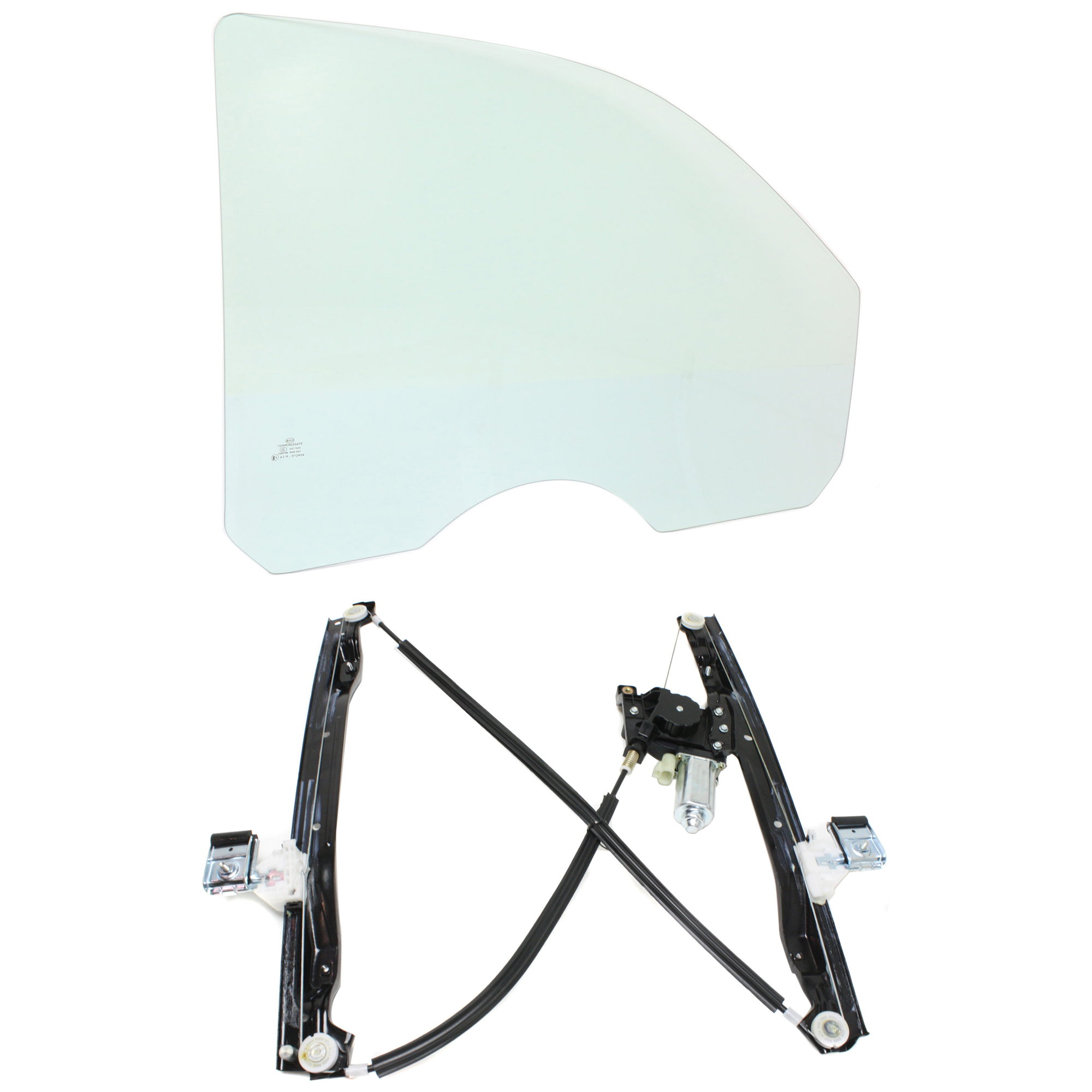 AM ENVOY TRAILBLAZER 02-09 FRONT DOOR GLASS RH Green Tint 2 pc Kit with Window Regulator SKU KIT J062917-95 Partslink GM1351145 OEM 25937071 DD09965GTNN 19301969