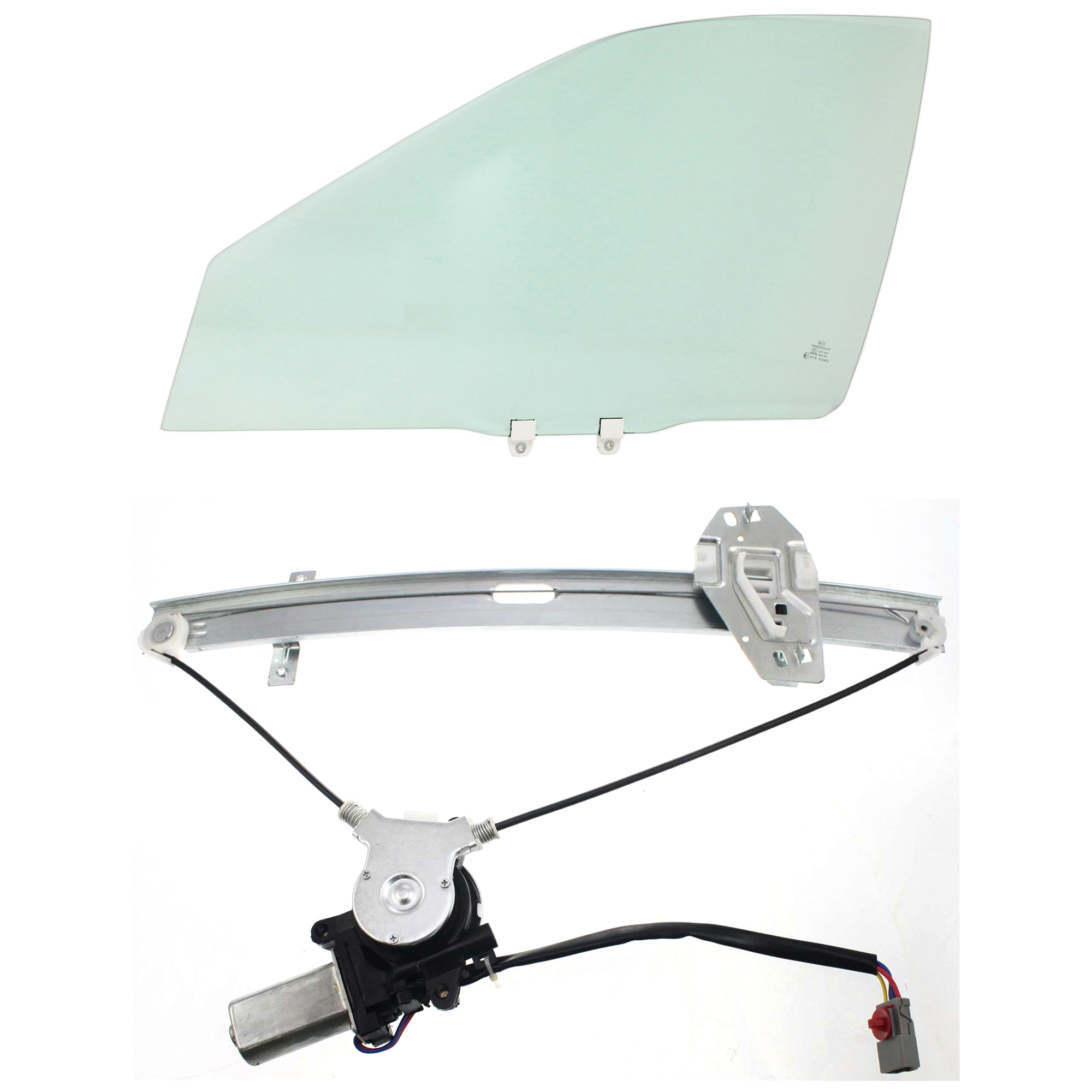 AM ACCORD 98-02 FRONT DOOR GLASS LH 2 pc Kit Sedan 4 Door with Window Regulator SKU KIT J063017-09 Partslink HO1350106 OEM 73350S84A00 FD20316GTYN 72250S