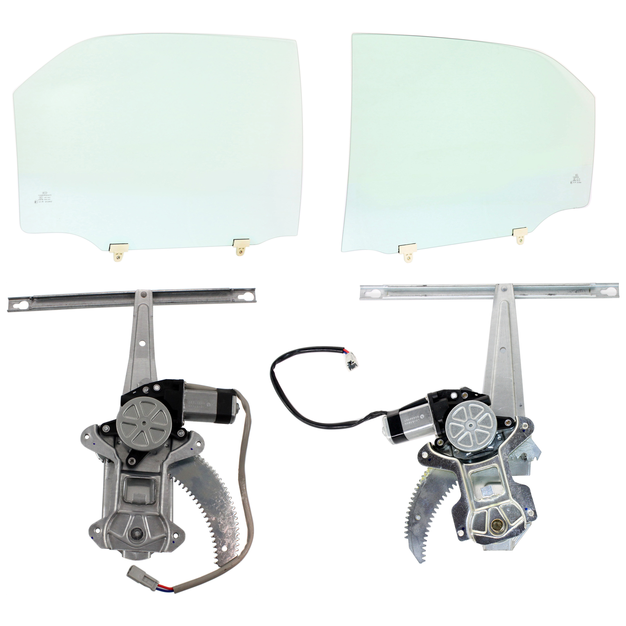 AM ACCORD 98-02 REAR DOOR GLASS RH AND LH Green Tint 4 pc Kit with Window Regulators SKU KIT J063017-11 Partslink HO1550102 HO1551102 OEM 73400S84A00 FD20317GTYN 73450S