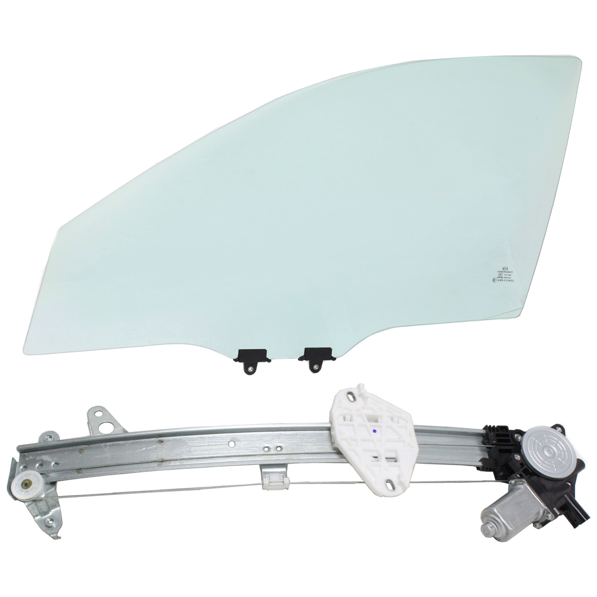 AM ACCORD 08-12 FRONT DOOR GLASS LH Green Tint 2 pc kit Power w Motor w Clip Sedan SKU KIT J063017-30 Partslink HO1350153 OEM 73350TA5A10 FD23509GTYN 72250T