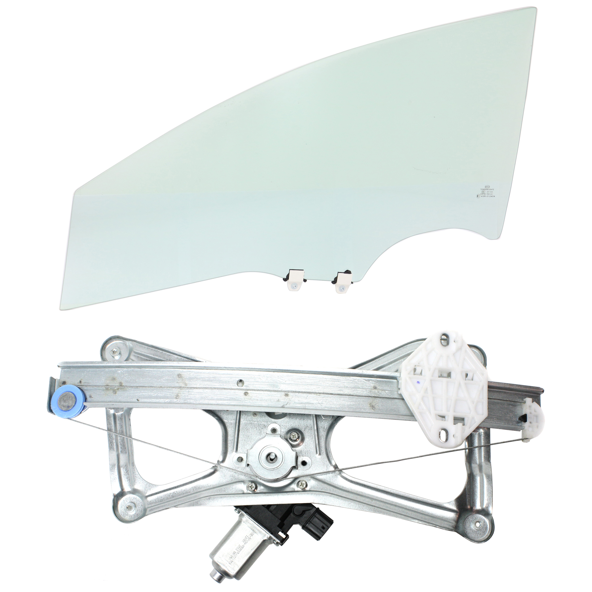 AM CIVIC 06-11 FRONT DOOR GLASS LH Green Tint 2 pc kit Power w Motor w Clip Sedan SKU KIT J063017-63 Partslink HO1350137 OEM 73350SNAA01 FD22694GTYN 73350S