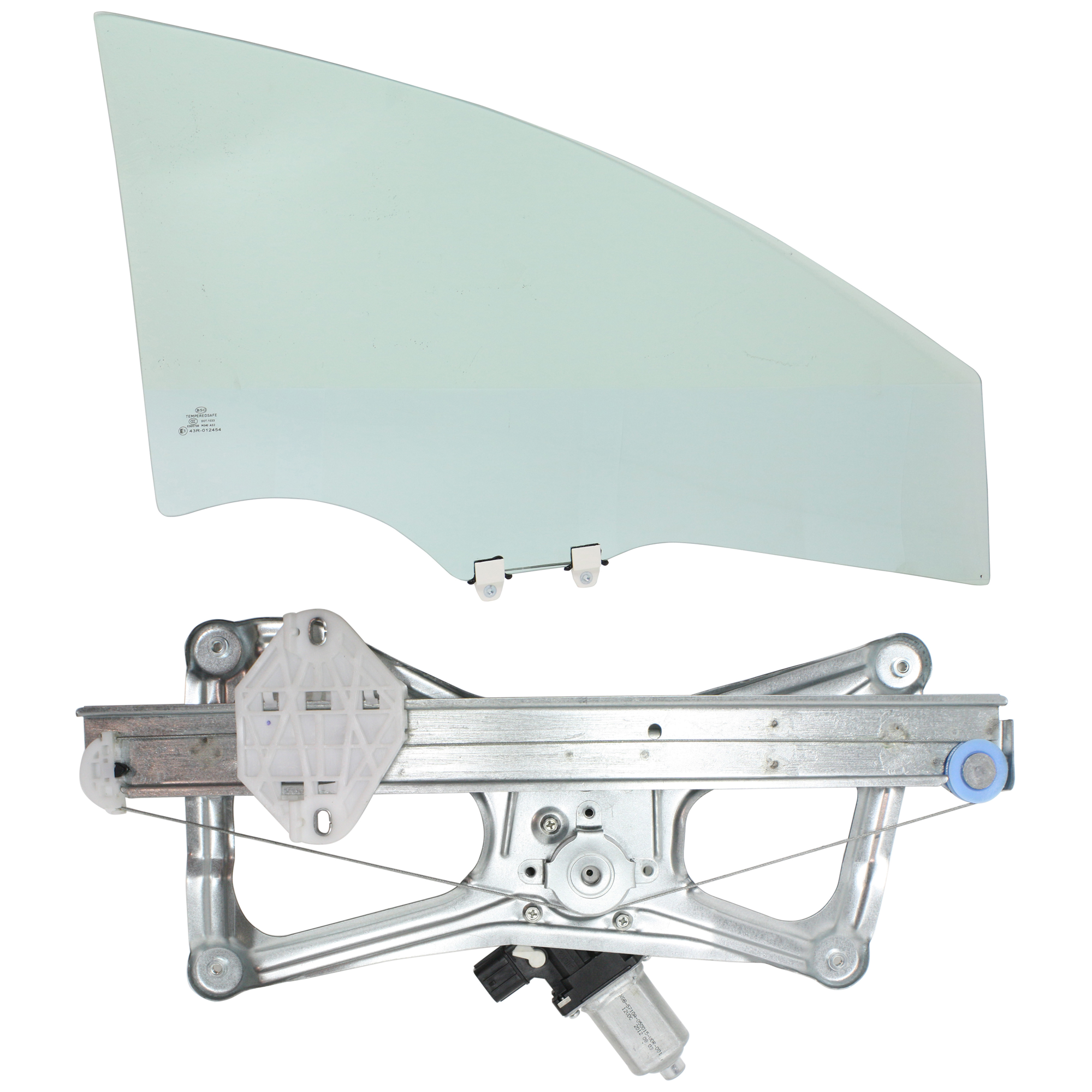 AM CIVIC 06-11 FRONT DOOR GLASS RH Green Tint 2 pc kit Power w Motor w Clip Sedan SKU KIT J063017-64 Partslink HO1351137 OEM 73300SNAA01 FD22693GTYN 73300S
