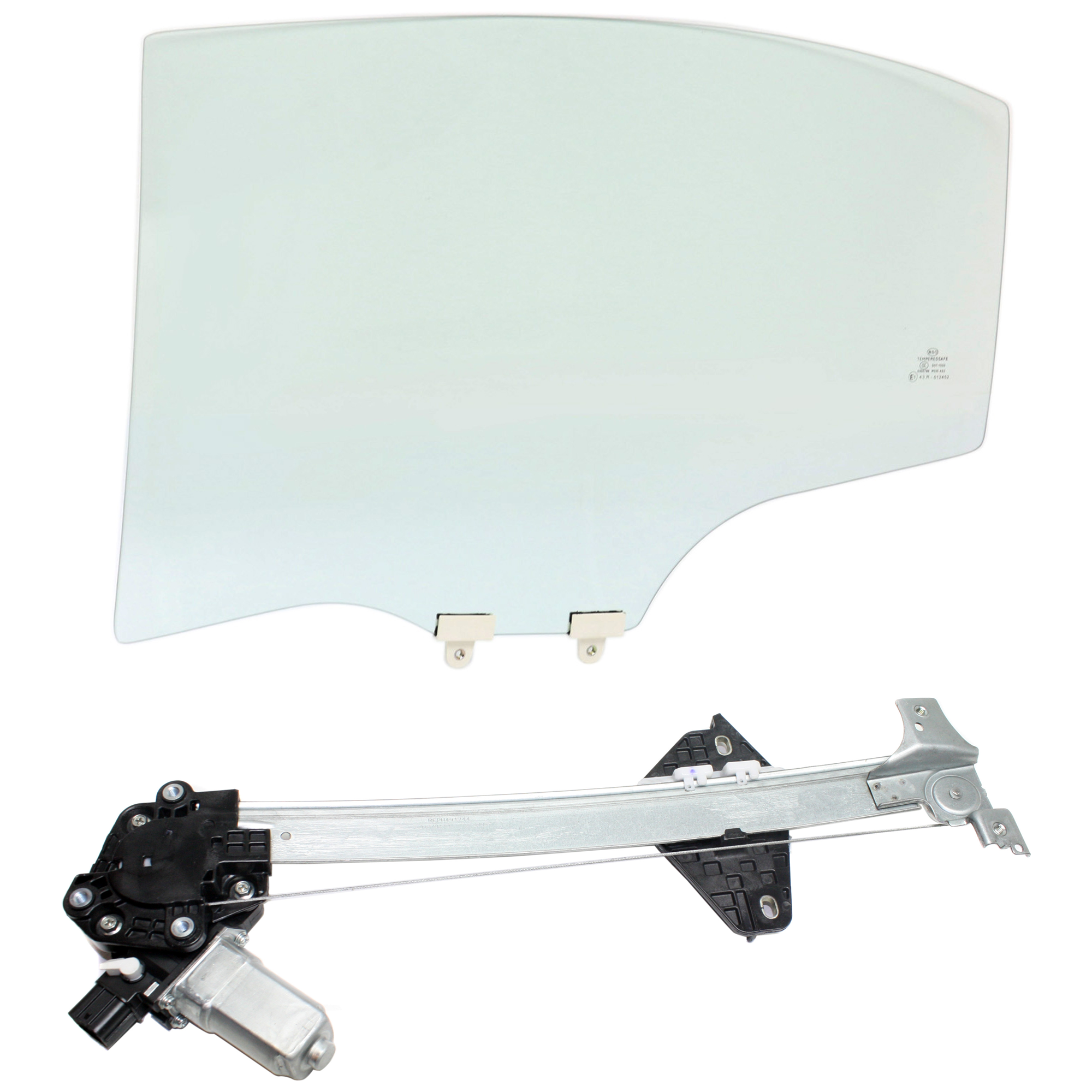 AM CIVIC 06-11 REAR DOOR GLASS LH Green Tint 2 pc kit Power w Motor w Clip Sedan SKU KIT J063017-66 Partslink HO1550120 OEM 73450SNAA00 FD22696GTYN 72750S