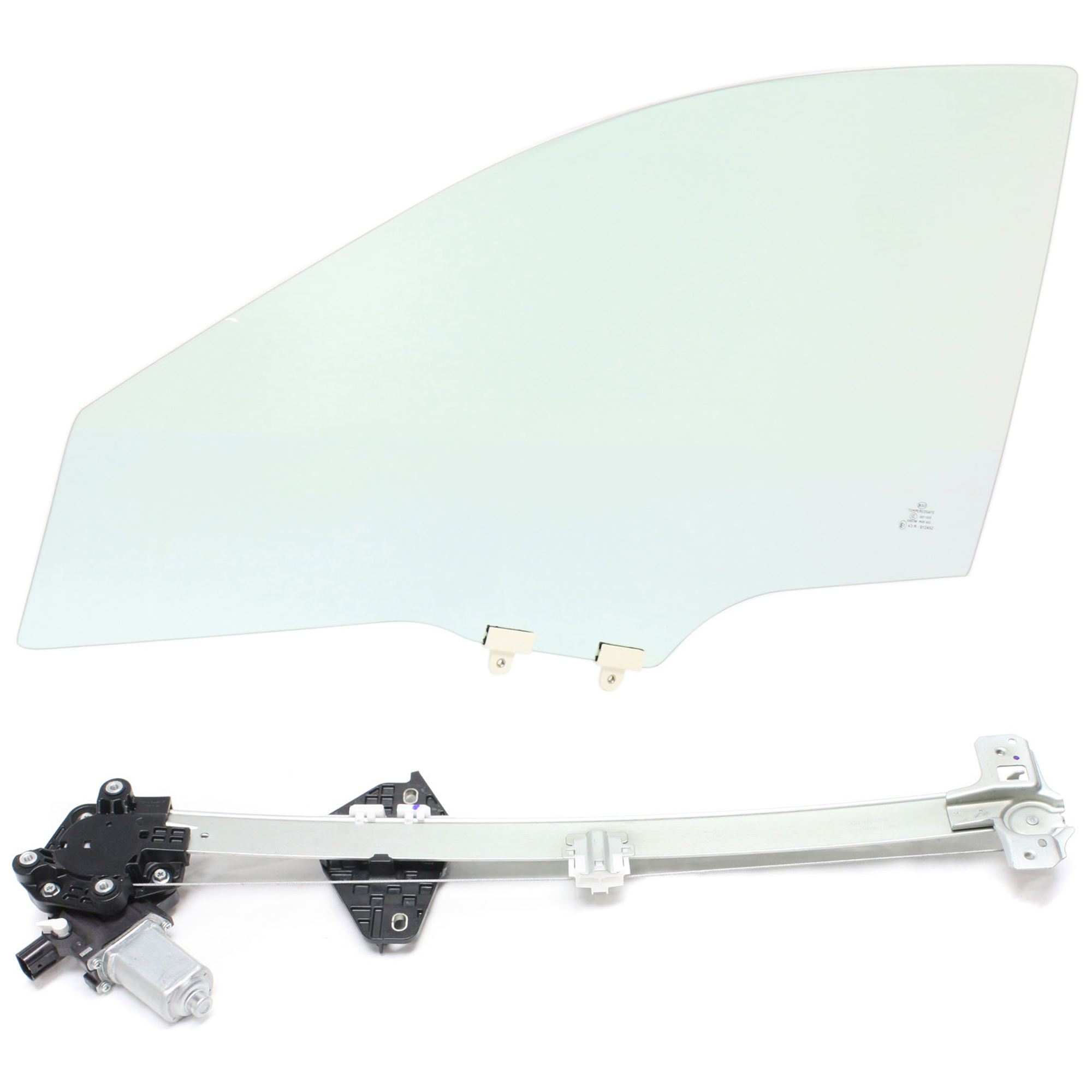 AM CR V 07-11 FRONT DOOR GLASS LH 2 pc Kit with Window Regulator SKU KIT J063017-85 Partslink HO1350150 OEM 73350SWAA00 FD23272GTYN 72250S