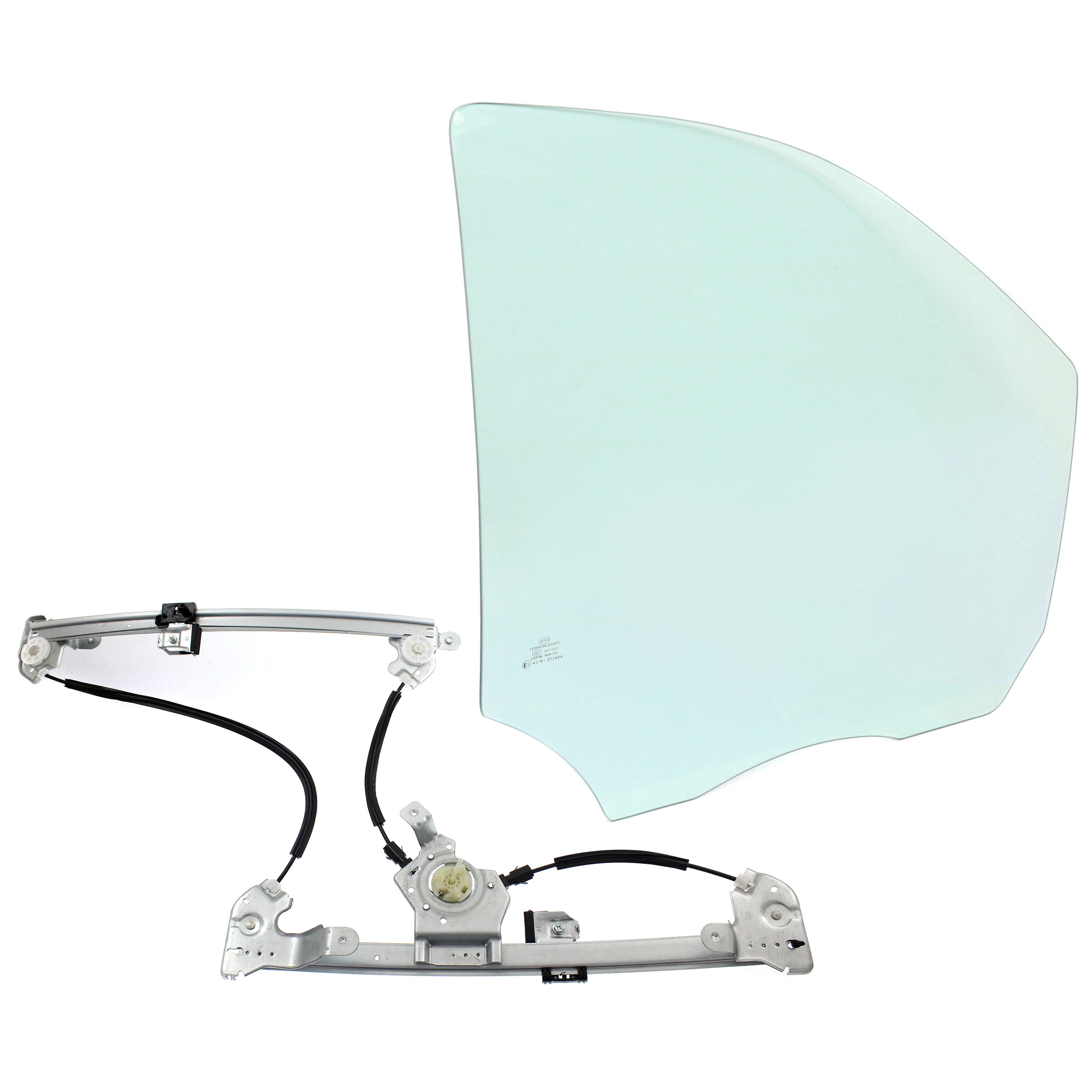 AM F 150-04-06 FRONT DOOR GLASS RH 2 pc Kit Clear Power To 8-08-05 Regular SuperCrew Cab w o Motor w o Clip with Window Regulator SKU KIT J070117-39 Partslink FO1351161 OEM 4L3Z1521410AA DD10462GTNN 4L3Z