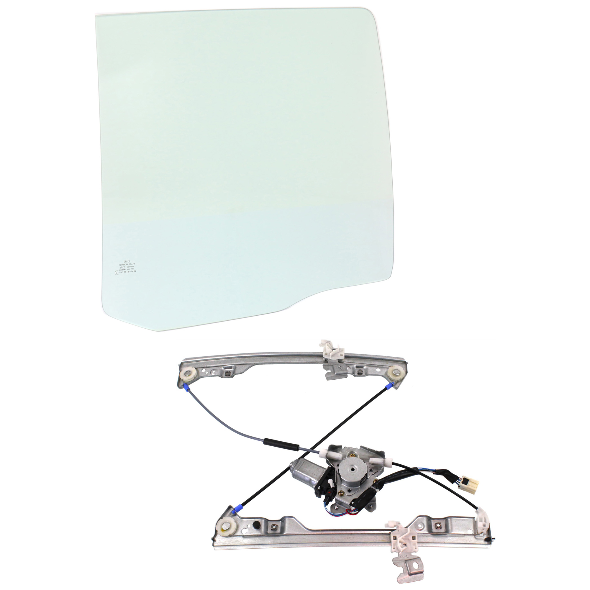 AM ALTIMA 02-06 FRONT DOOR GLASS LH 2 pc Kit with Window Regulator SKU KIT J070417-42 Partslink NI1350115 OEM 803018J000 FD21489GTYN 807218J