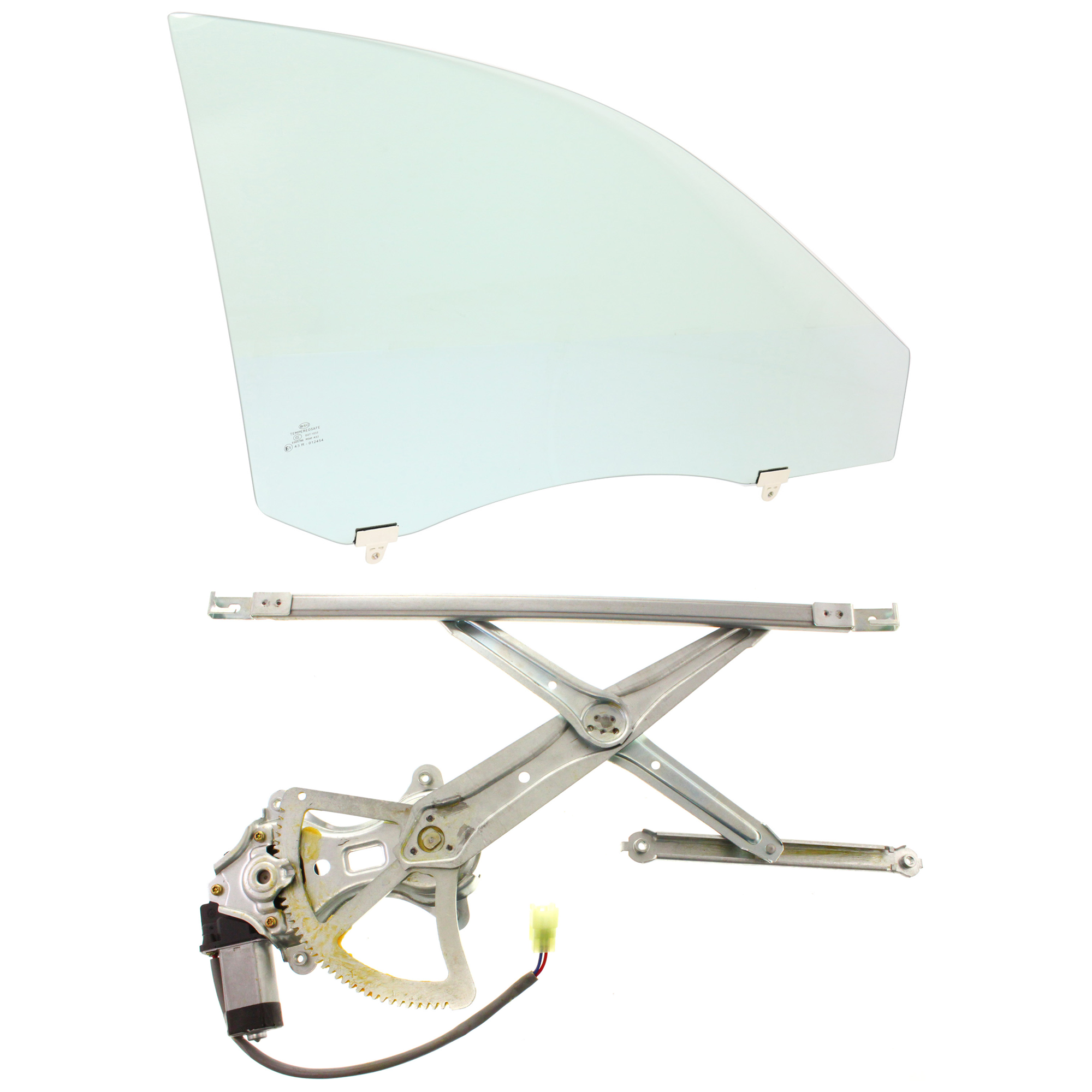 AM CAMRY 02-06 FRONT DOOR GLASS RH Green Tint 2 pc kit Power w Motor w Clip USA Built 4 Door SKU KIT J070617-24 Partslink TO1351142 OEM 68101AA030 FD21405GTYN 69801AA