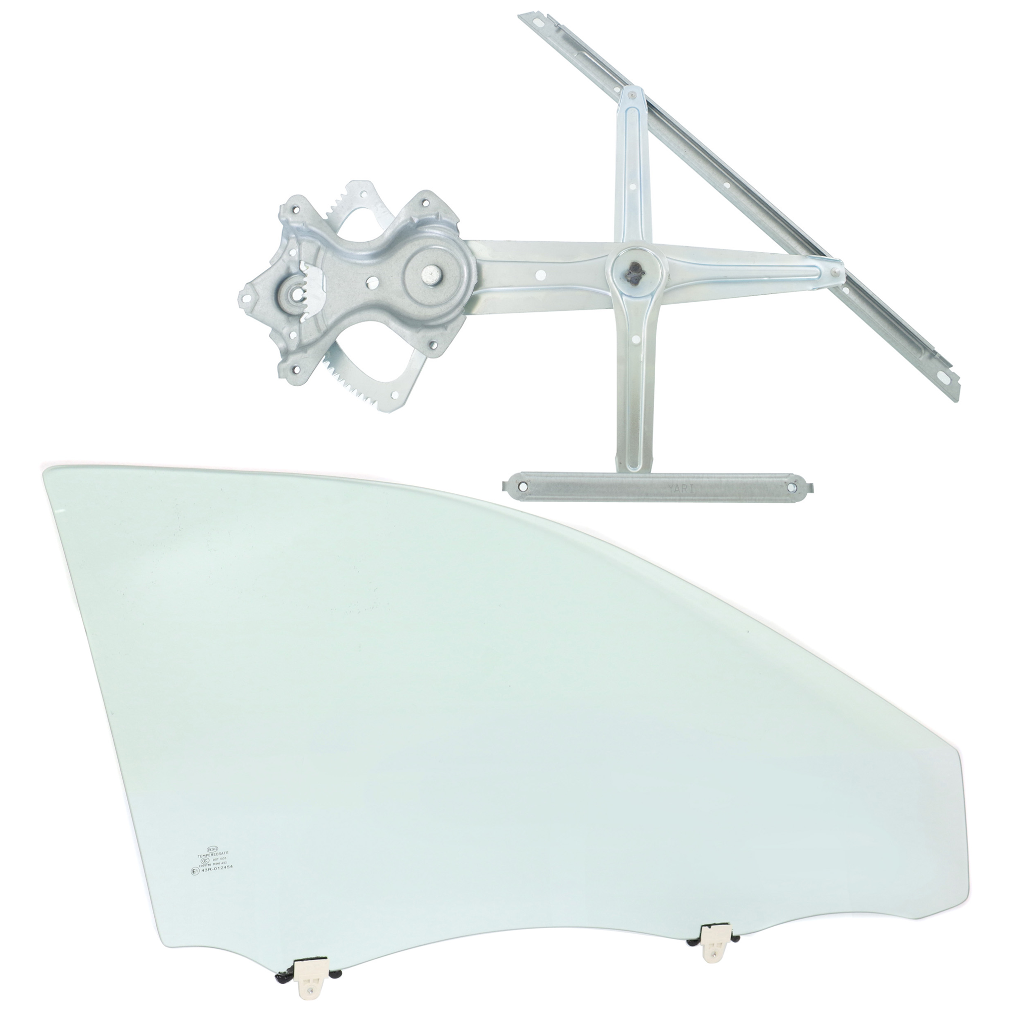AM CAMRY 12-14 FRONT DOOR GLASS RH Green Tint 2 pc Kit with Window Regulator SKU KIT J070617-48 Partslink TO1351209 OEM 6810106190 FD25311GTYN 6980106