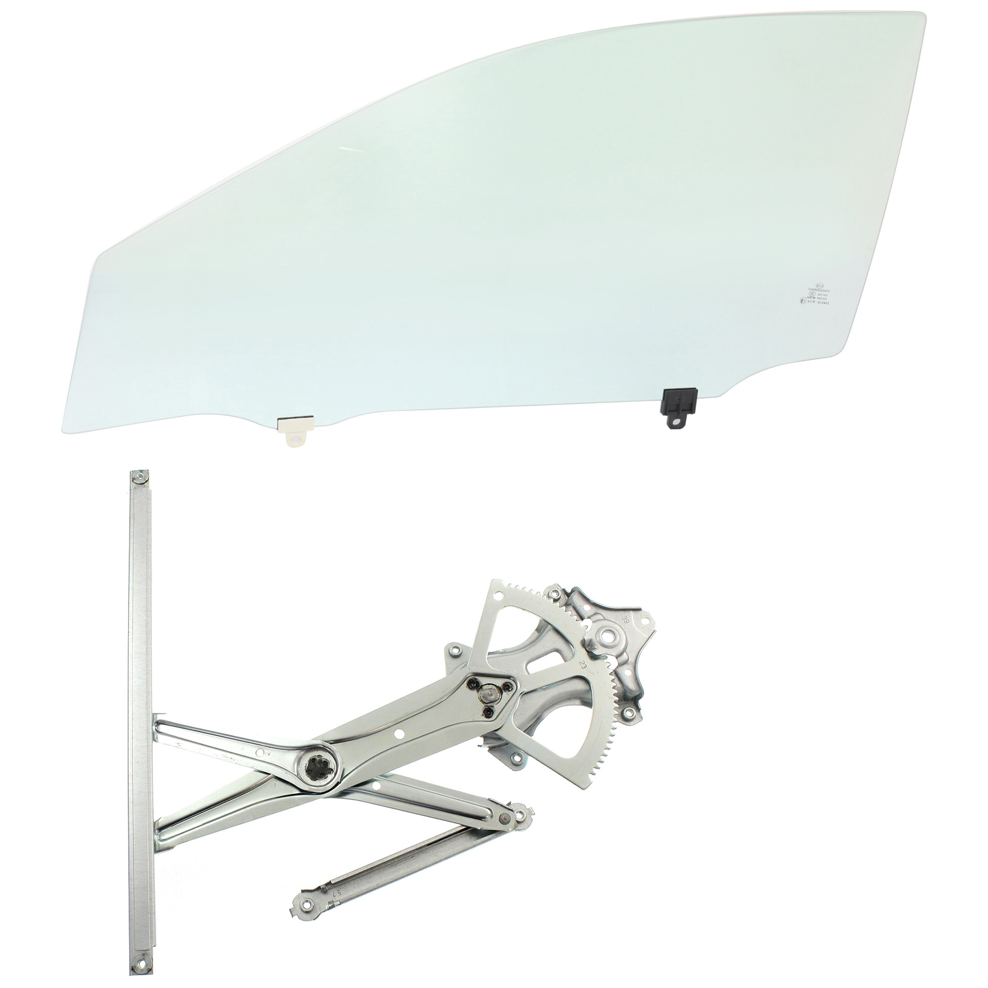 AM COROLLA 09-13 FRONT DOOR GLASS LH No Tint 2 pc kit 4 Door Japan Built SKU KIT J070617-89 Partslink TO1350198 OEM 6810212A82 FD23692GTYN 6980212