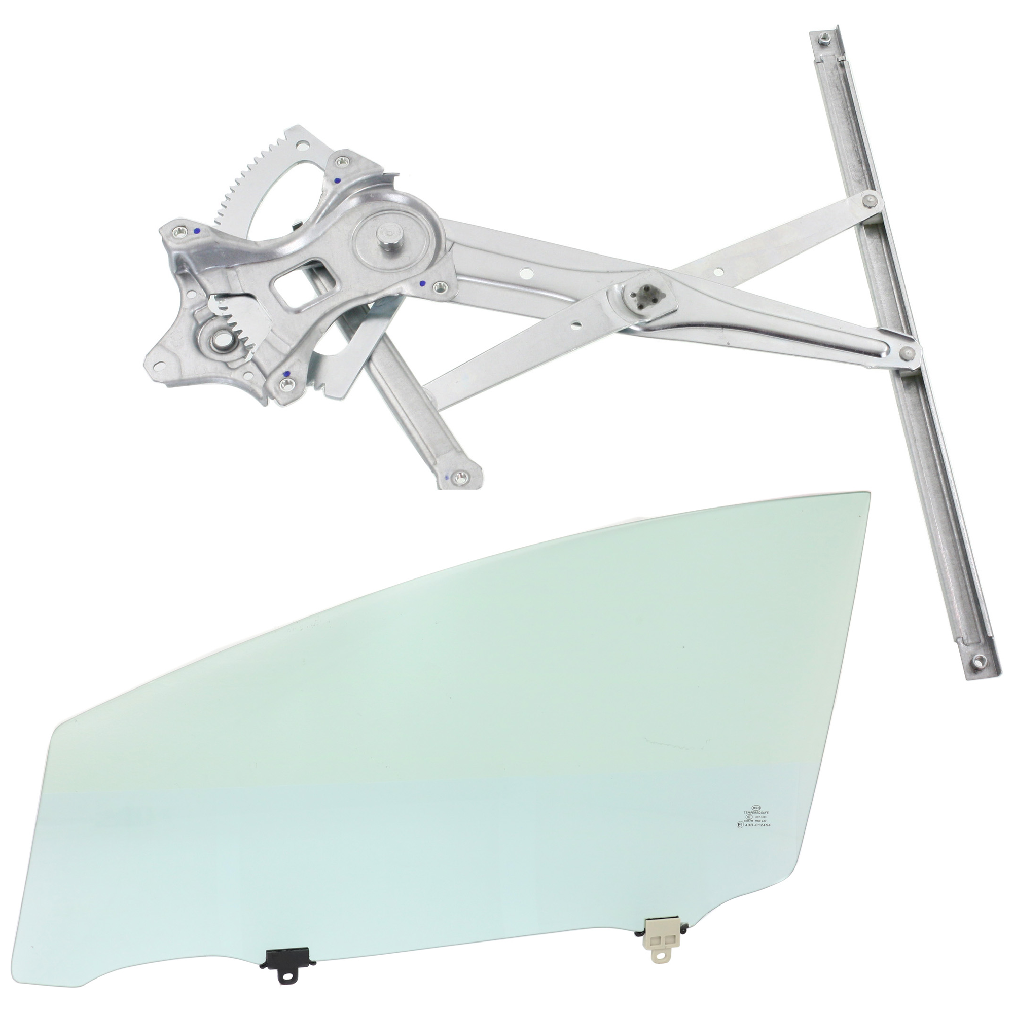 AM PRIUS 10-15 FRONT DOOR GLASS LH Green Tint 2 pc Kit with Window Regulator SKU KIT J070617-98 Partslink TO1350165 OEM 6810247082 FD24401GTYN 6810247