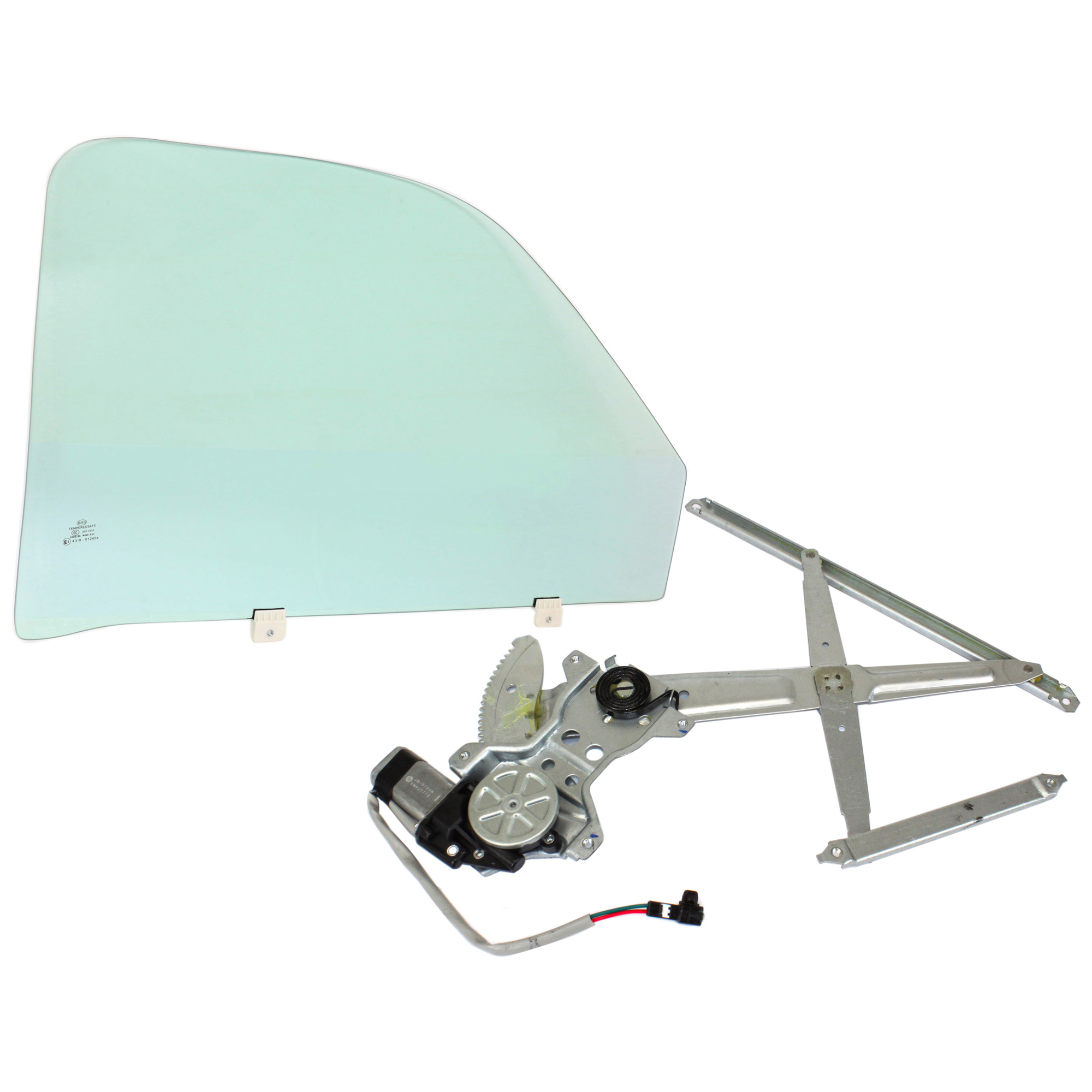 AM TUNDRA 00-06 FRONT DOOR GLASS RH Green Tint 2 pc kit Power w Motor w Clip 2 Door Standard Extended Cab Fleetside SKU KIT J070717-54 OEM 681010C010 FD20545GTYN 857100C