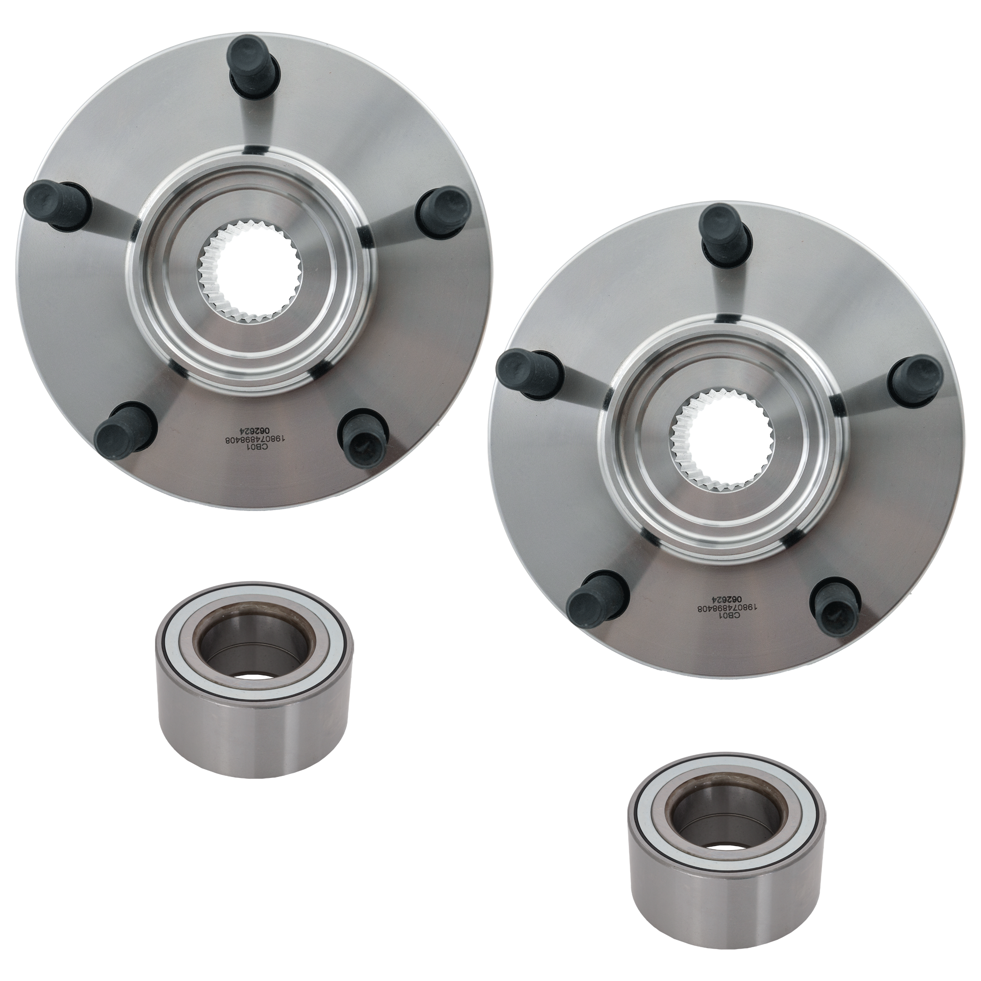 AM LANCER 08-15 OUTLANDER 16-16 FRONT HUB ASSEMBLY RH AND LH 4 pc Kit with Wheel Bearings SKU KIT J071217-88