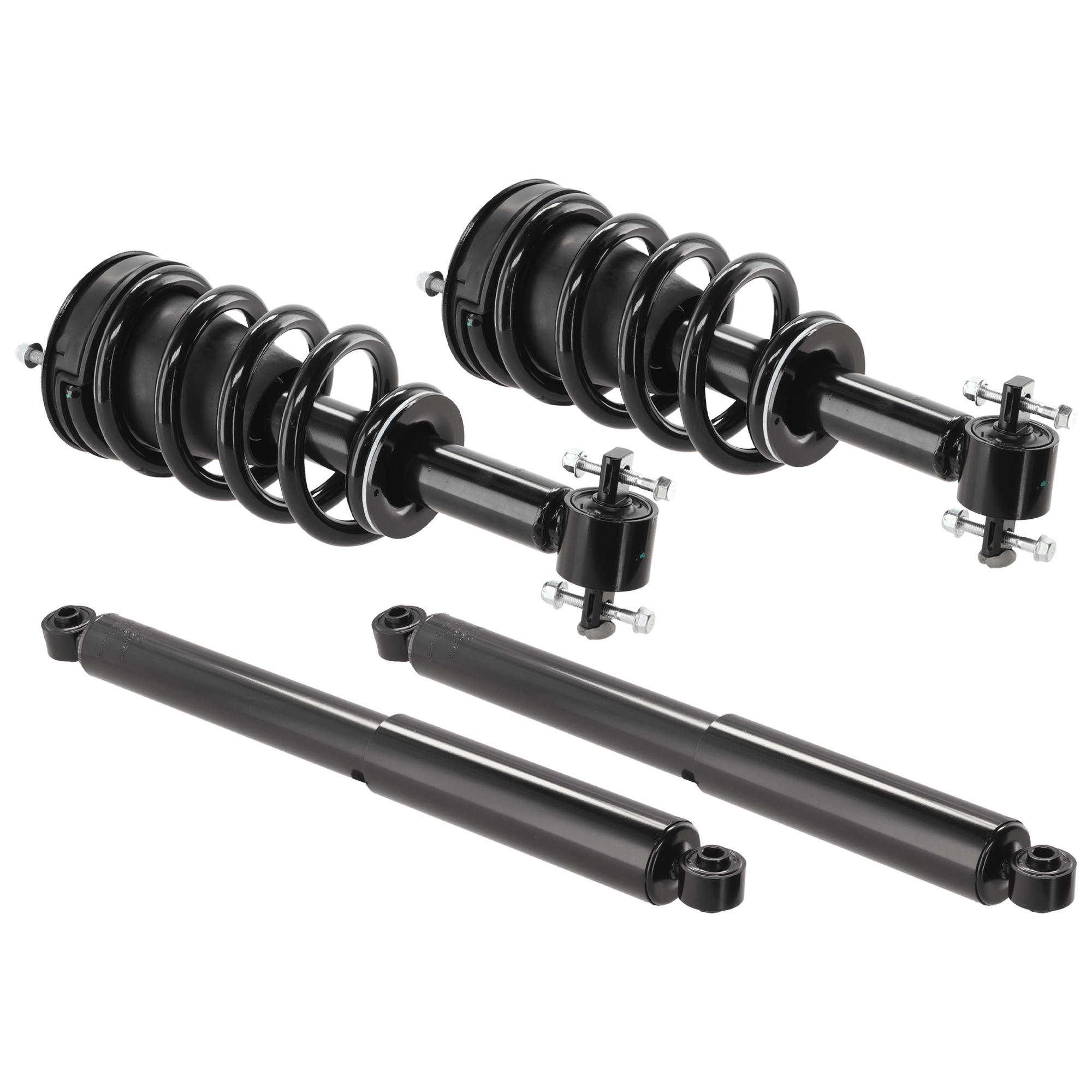 AM SILVERADO 1500 SIERRA 1500-14-18 FRONT AND REAR SHOCK AND FULLY LOADED STRUT RH AND LH Gas Charged Twin tube 19-19 Silverado 1500 LD Sierra 1500 Limited 4 pc Kit SKU KIT J071721-07 OEM 84082002-23130121-84043171-840