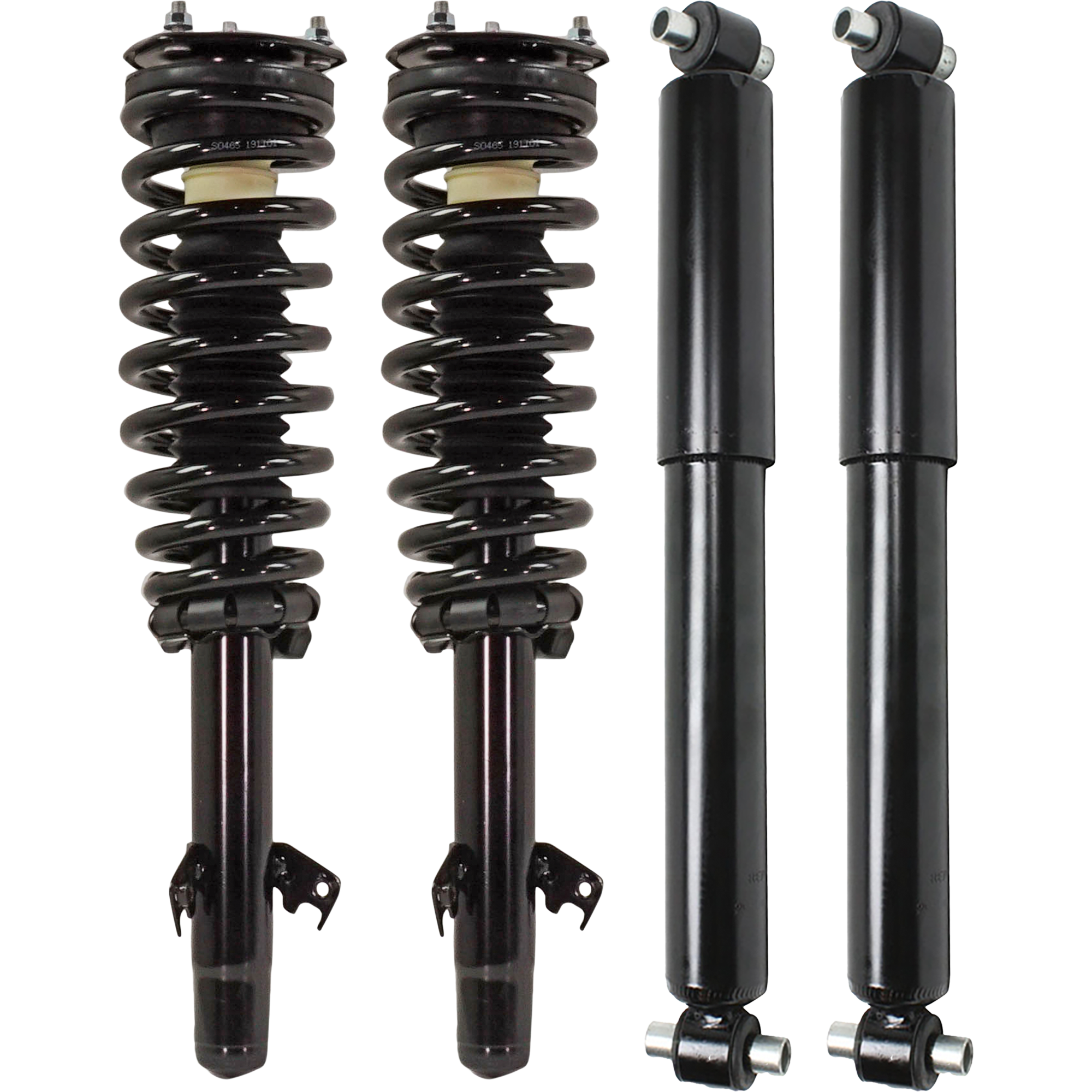 AM MAZDA 6-03-08 FRONT AND REAR SHOCK AND FULLY LOADED STRUT RH AND LH 4 pc Kit SKU KIT J071721-34 OEM AE5Z18125A 6E5Z18125BA GM9A349