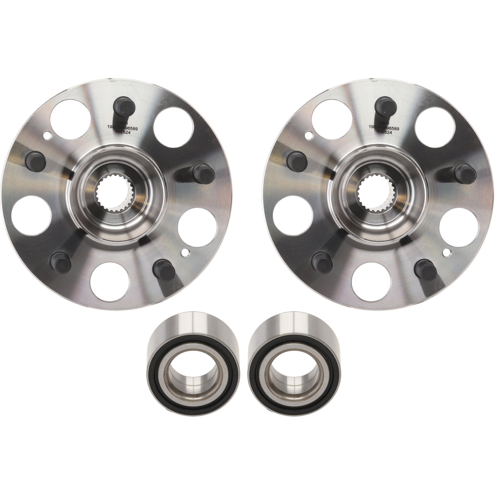 AM CR V 02-04 REAR HUB ASSEMBLY RH AND LH 4 pc Kit with Wheel Bearings SKU KIT J090517-11