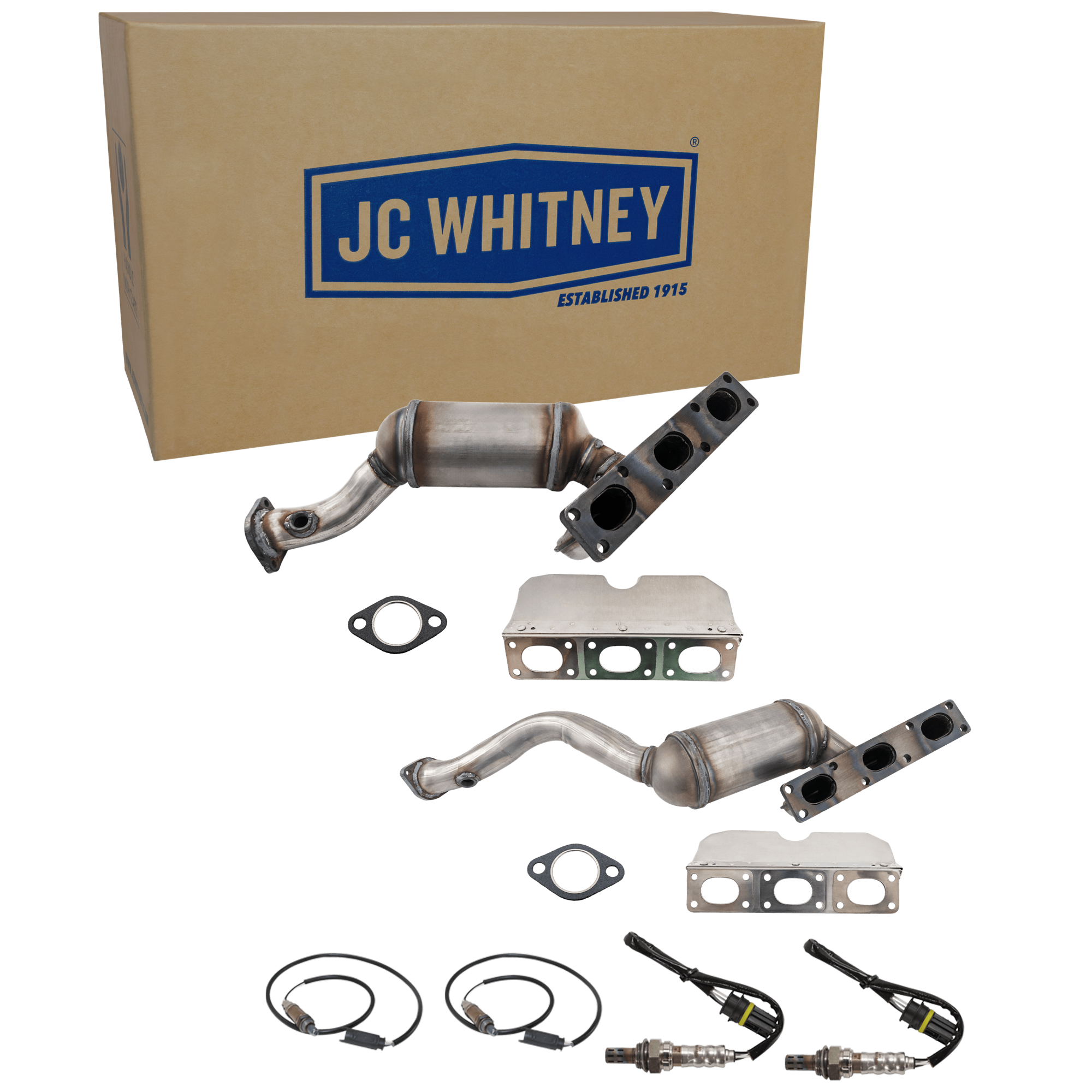 AM 5 SERIES 01-06 CATALYTIC CONVERTER Front and Rear 6 pc kit with 4 Oxygen Sensor SKU KIT J090716-10 OEM 11781433940
