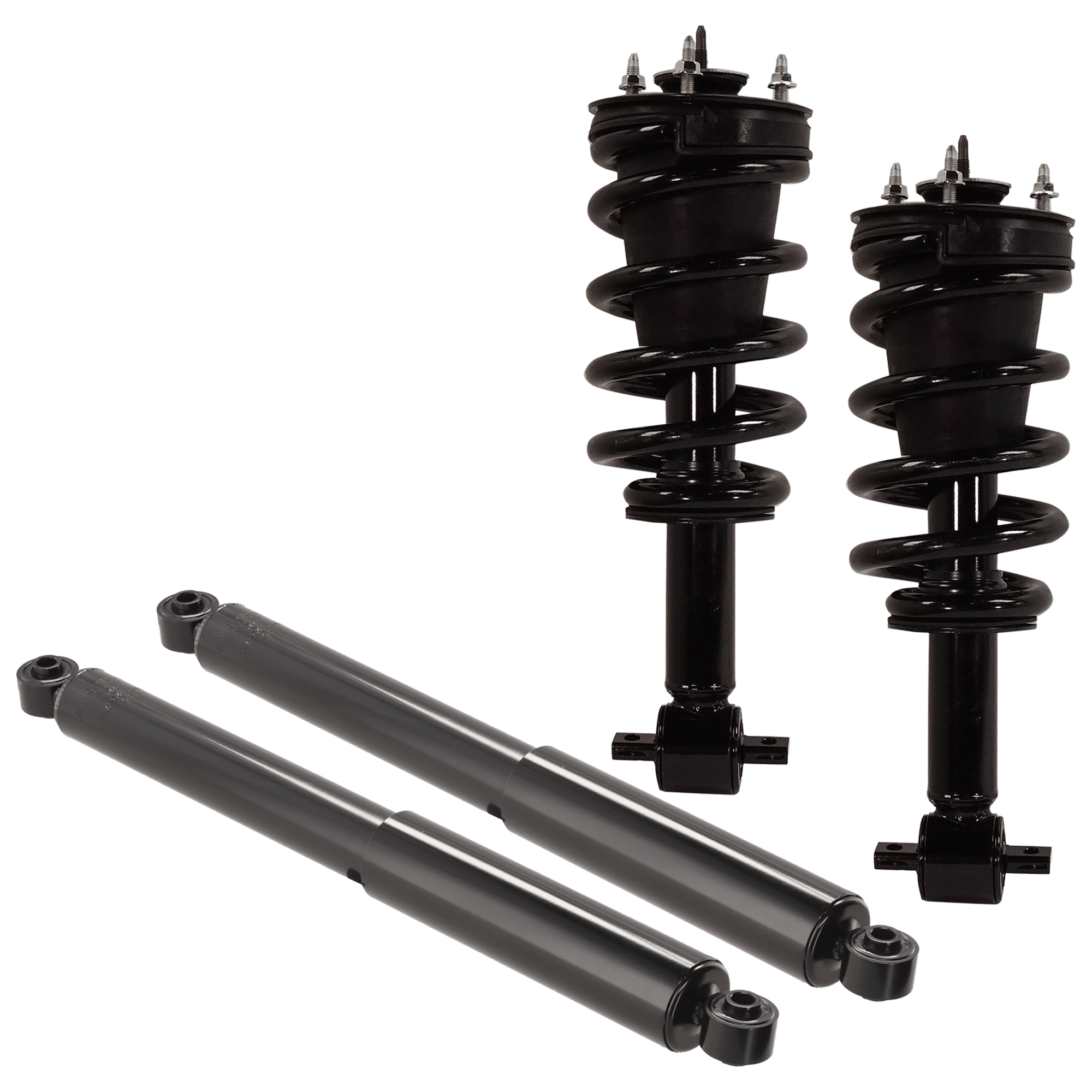 AM SILVERADO 1500 SIERRA 1500-14-18 FRONT AND REAR SHOCK AND FULLY LOADED STRUT RH AND LH 4 pc Kit SKU KIT J090922-08 OEM 23338839-23183876-710413-84