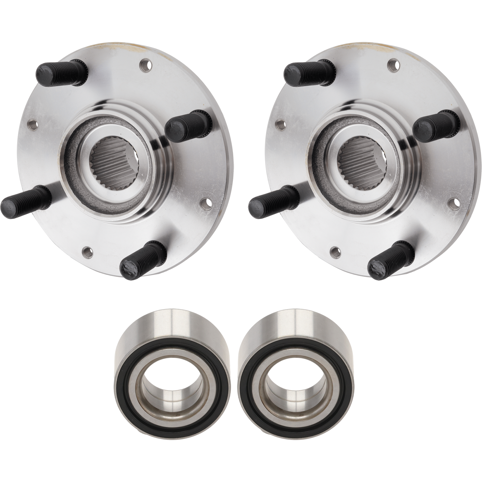 AM CIVIC 92-00 CIVIC DEL SOL 93-97 FRONT HUB ASSEMBLY RH AND LH 4 Studs 4 pc Kit w Wheel Bearings SKU KIT J100418-51