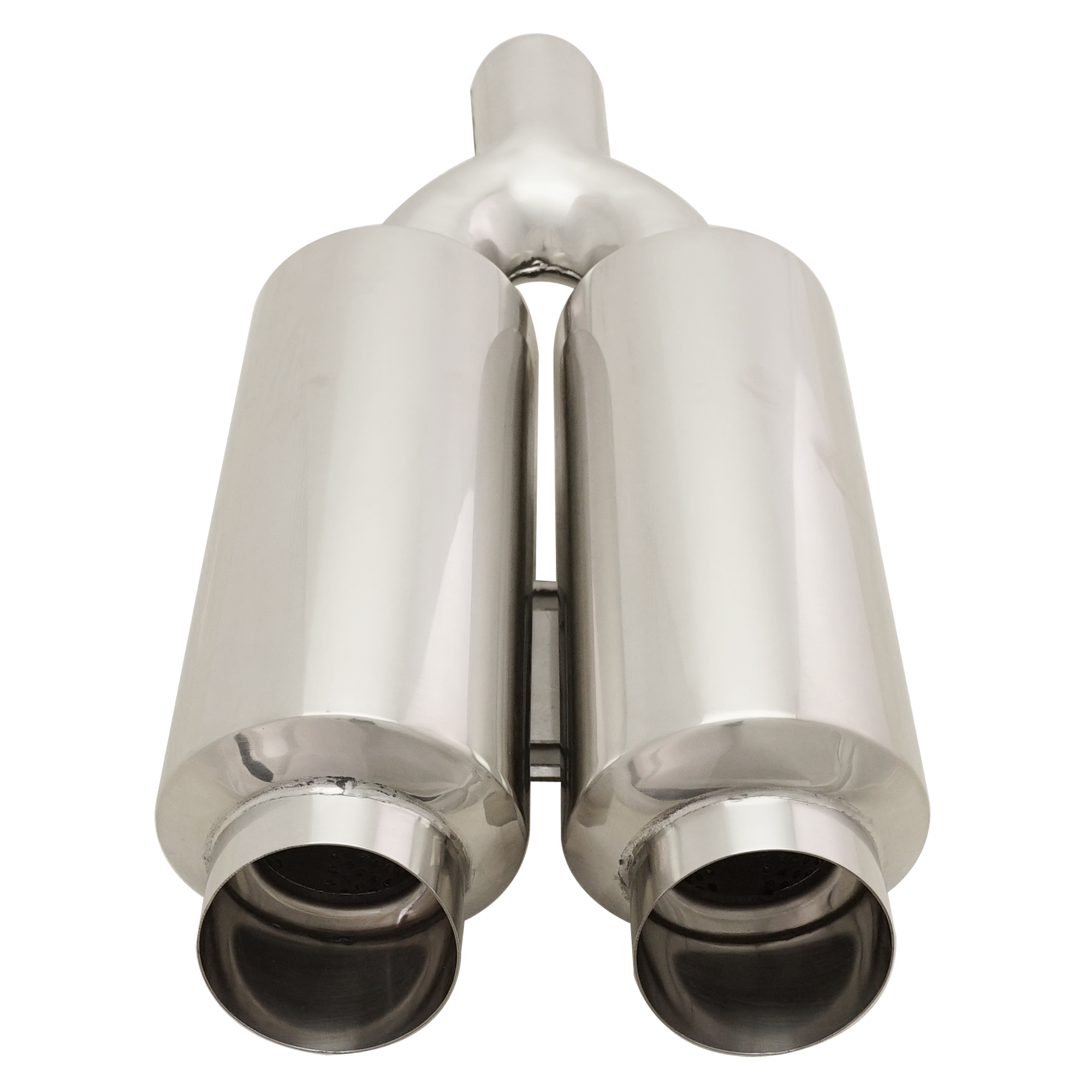 AM High Performance Mufflers Dual 4.5 Round Mufflers w Slanted Tip SKU KV150108