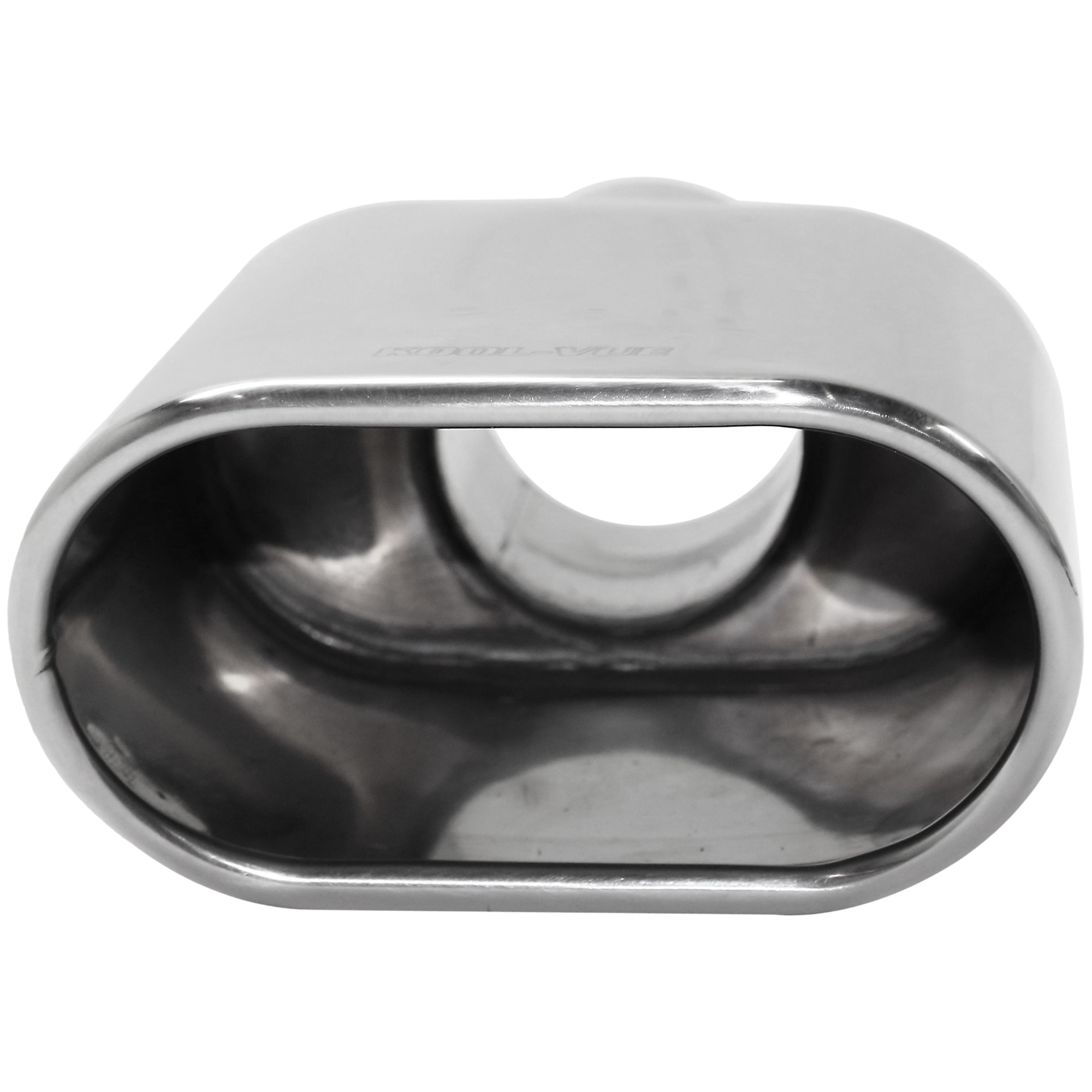 AM Universal Stainless Steel Exhaust Tip Oval Single Wall Rolled Edge SKU KV160111