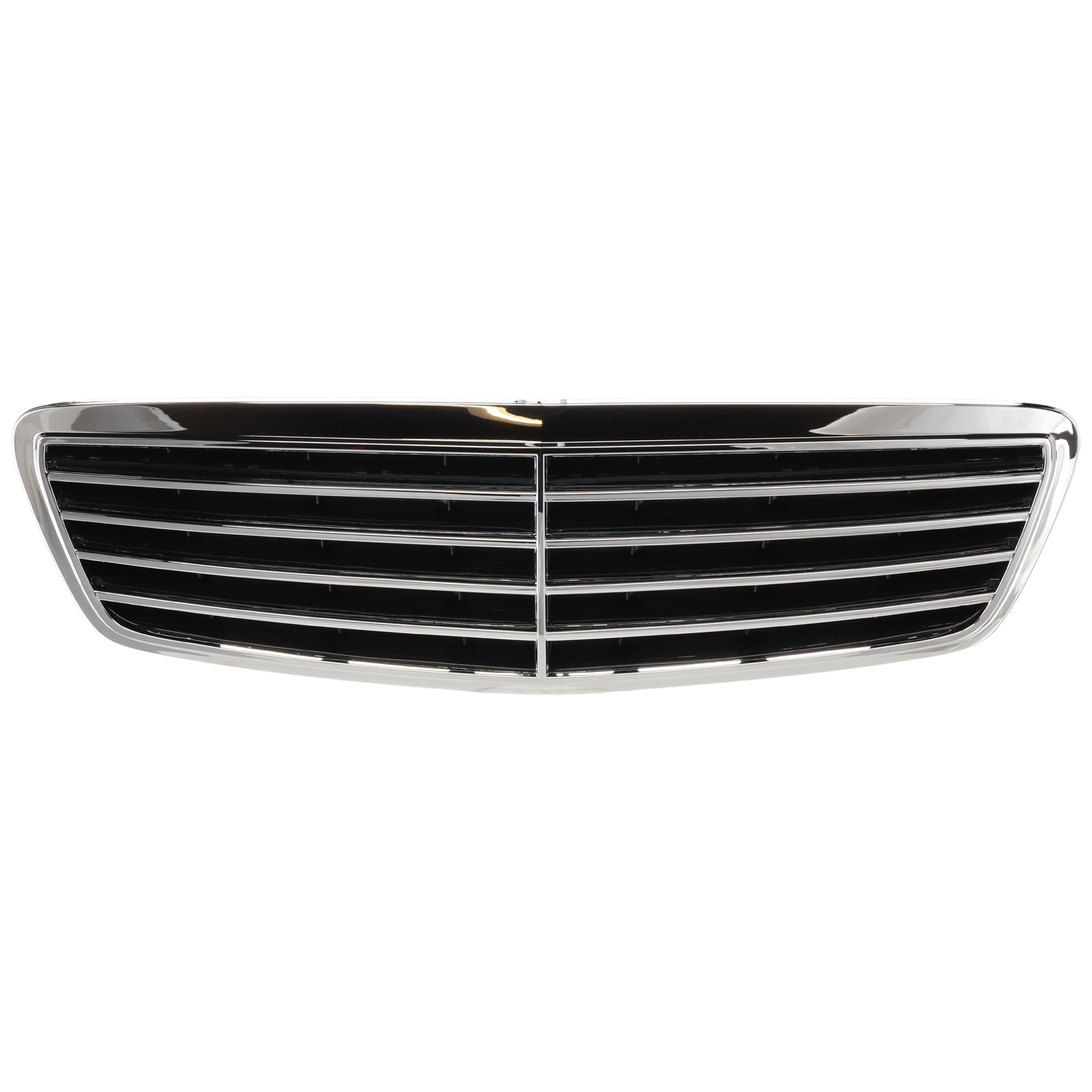 AM S CLASS 00-02 GRILLE Chrome Shell Painted Black Insert w o Collision Warning Grille 220 Chassis SKU M070101 Partslink MB1200115 OEM 22088003839040