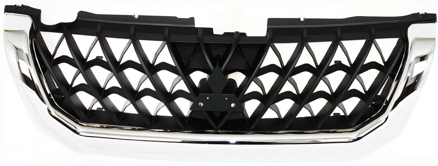 AM MONTERO SPORT 00-01 GRILLE Plastic Chrome Shell Painted Black Insert SKU M070113 Partslink MI1200227 OEM MR478595