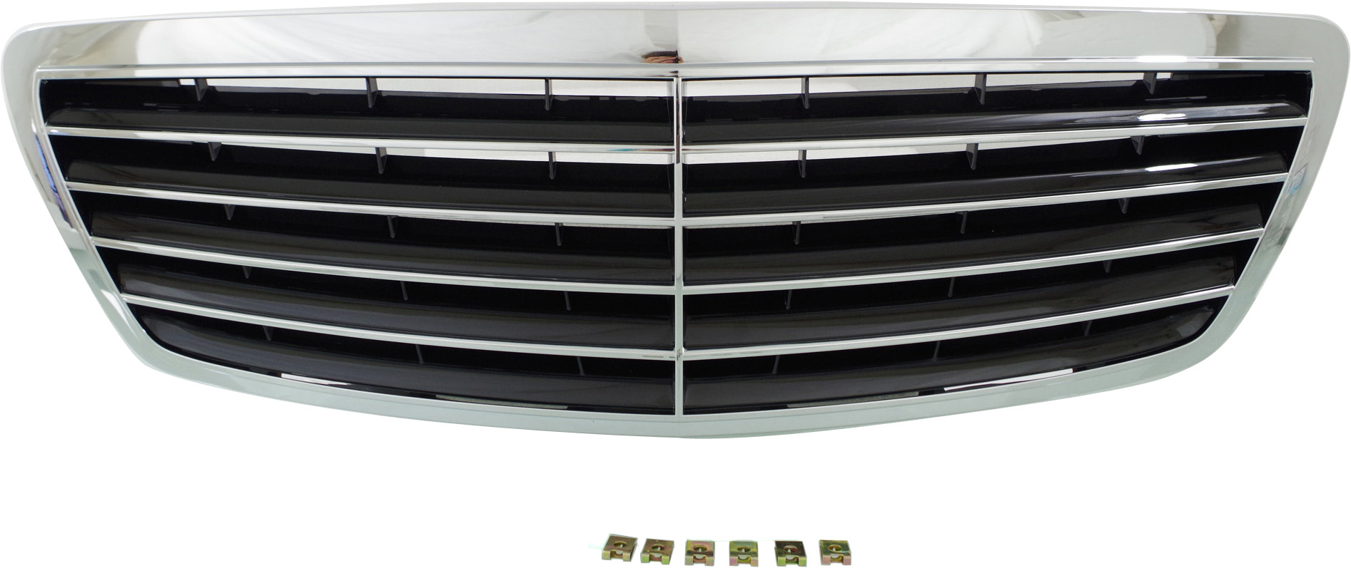 AM S CLASS 03-06 GRILLE Chrome Shell Painted Black Insert w o Collision Warning System SKU M070148 Partslink MB1200124 OEM 22088005839040