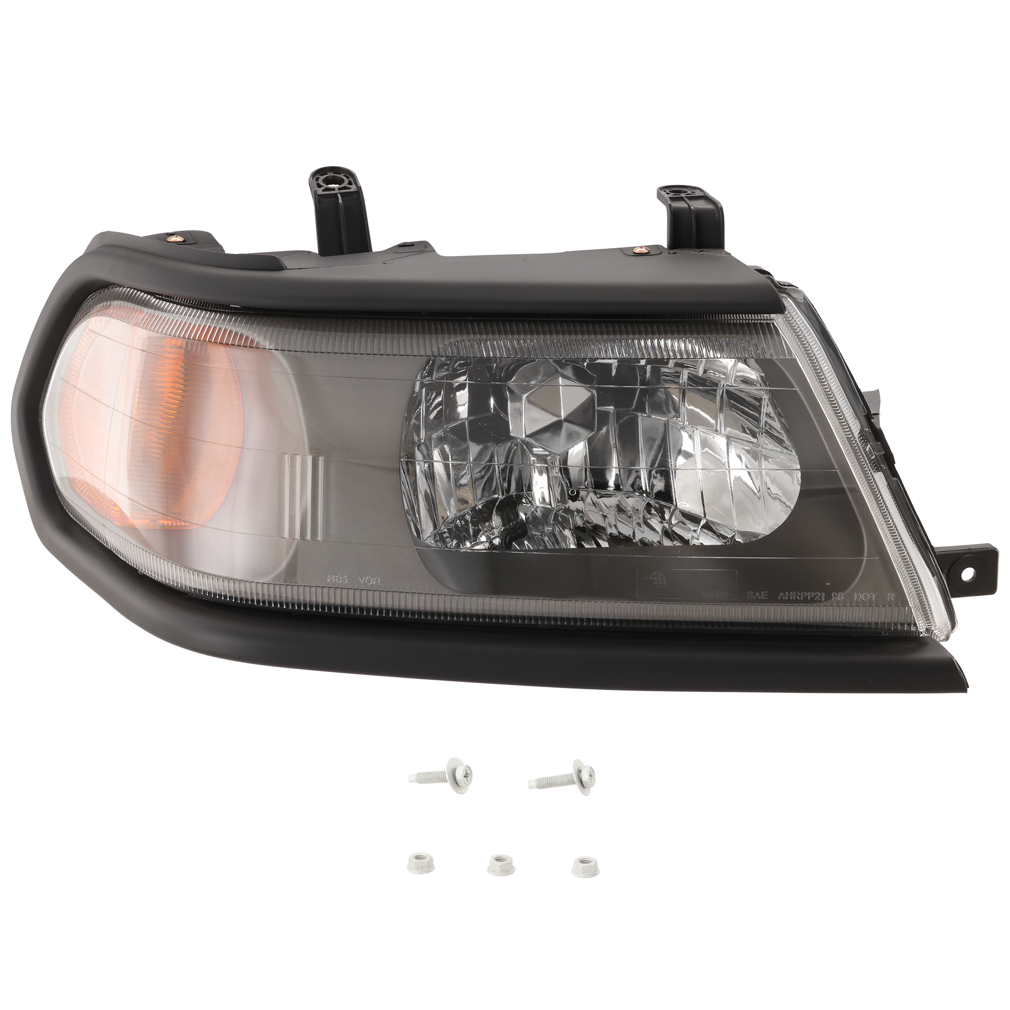 AM MONTERO SPORT 00-04 HEAD LAMP RH Assembly Halogen Flat Black SKU M100107 Partslink MI2503126 OEM MR496354