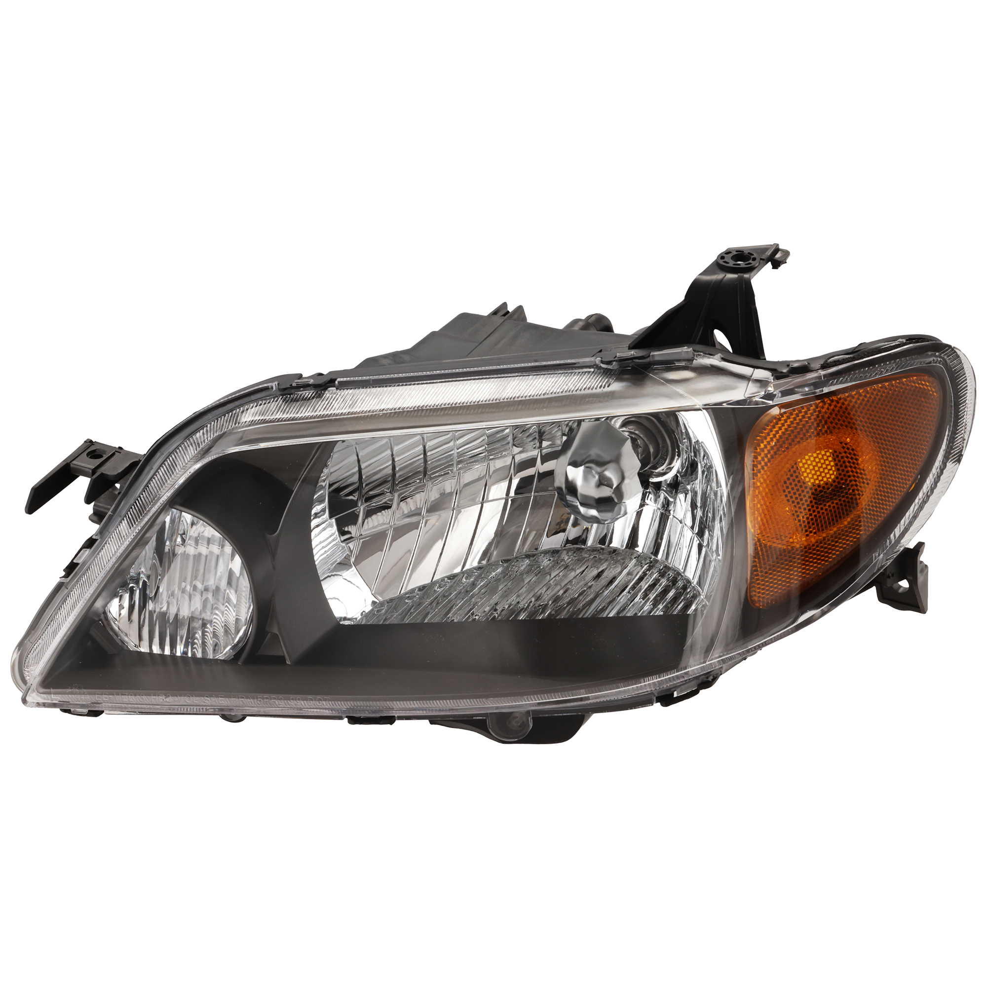 AM PROTEGE 01-03 HEAD LAMP LH Assembly Halogen Metal Coat Bezel Sedan SKU M100148 Partslink MA2502120 OEM BL8E510L0D