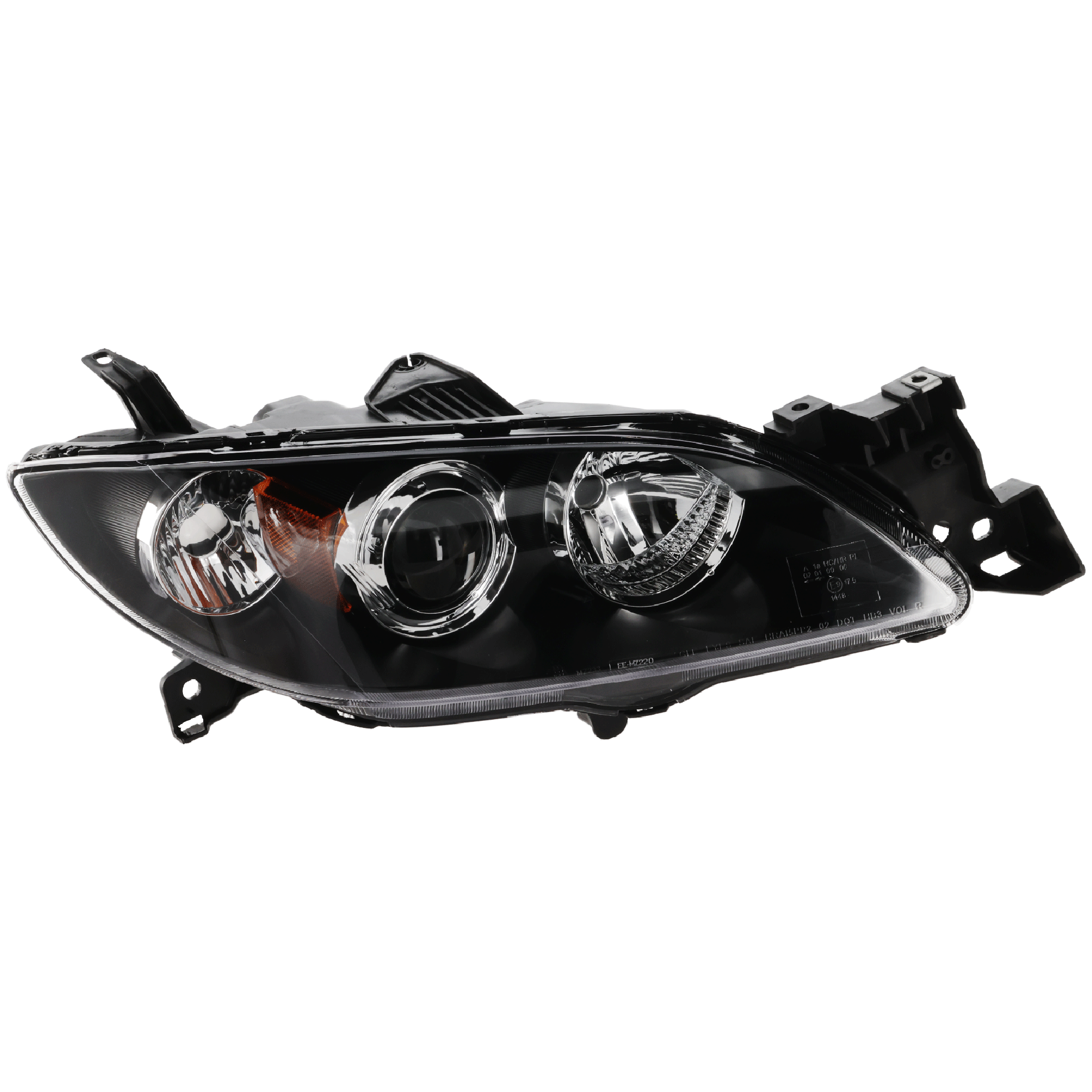 AM MAZDA 3-04-09 HEAD LAMP RH Lens and Housing Halogen Sedan CAPA SKU M100153Q Partslink MA2519108C OEM BN8P510K0D