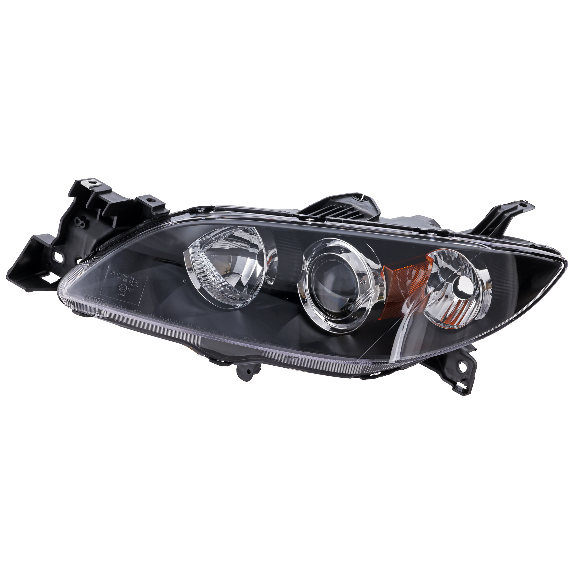 AM MAZDA 3-04-09 HEAD LAMP LH Lens and Housing Halogen Sedan SKU M100154 Partslink MA2518108 OEM BN8P510L0D