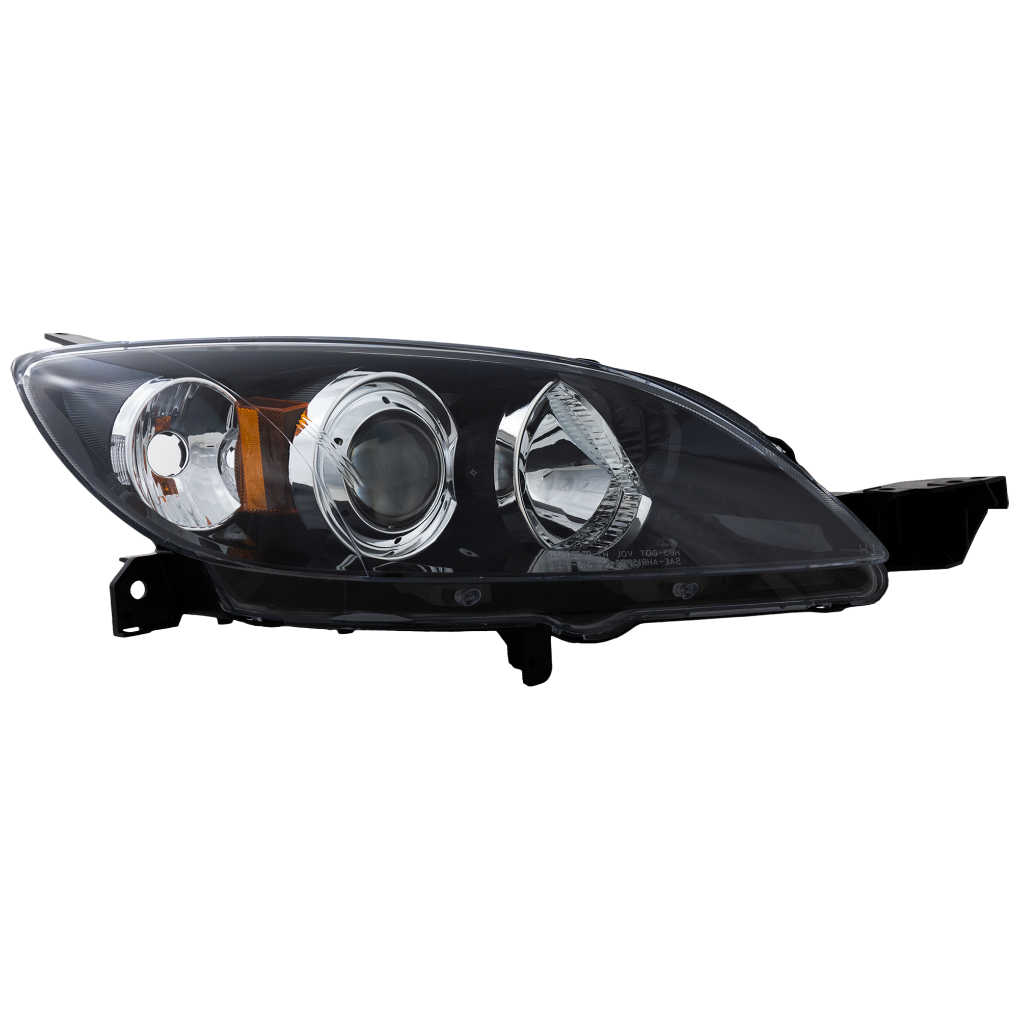 AM MAZDA 3-04-09 HEAD LAMP RH Lens and Housing Halogen Hatchback CAPA SKU M100165Q Partslink MA2519107C OEM BN8F510K0E