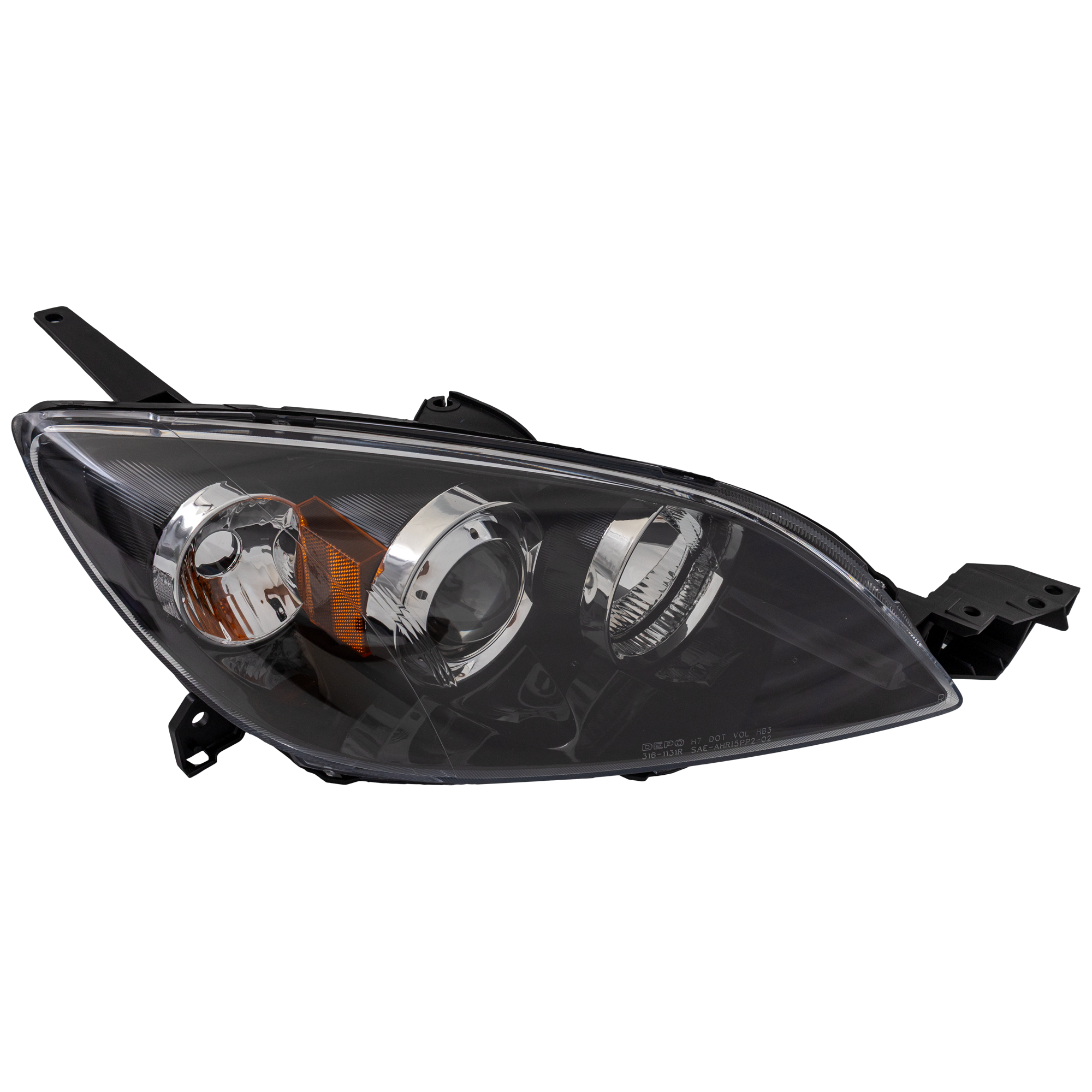 AM MAZDA 3-04-09 HEAD LAMP RH Lens and Housing Halogen Hatchback SKU M100165 Partslink MA2519107 OEM BN8F510K0E