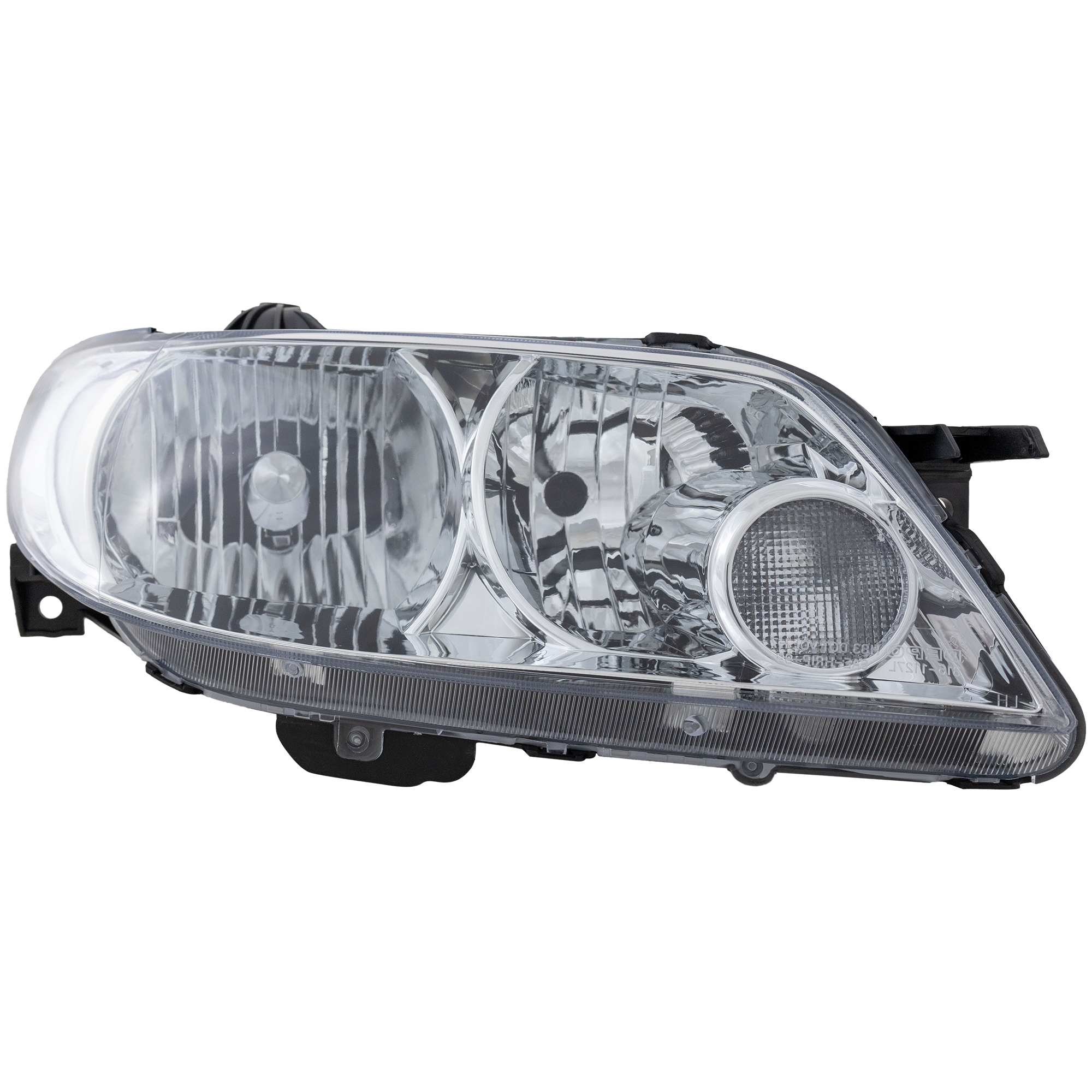 AM PROTEGE5-02-03 HEAD LAMP RH Lens and Housing Aluminum Bezel Hatchback SKU M100175 Partslink MA2519106 OEM BN5V510K0C