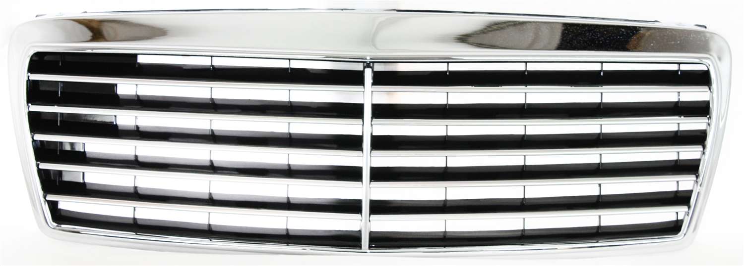 AM E CLASS 96-99 GRILLE Plastic Chrome Shell Painted Black Insert 210 Chassis SKU M285 Partslink MB1200106 OEM 2108800483