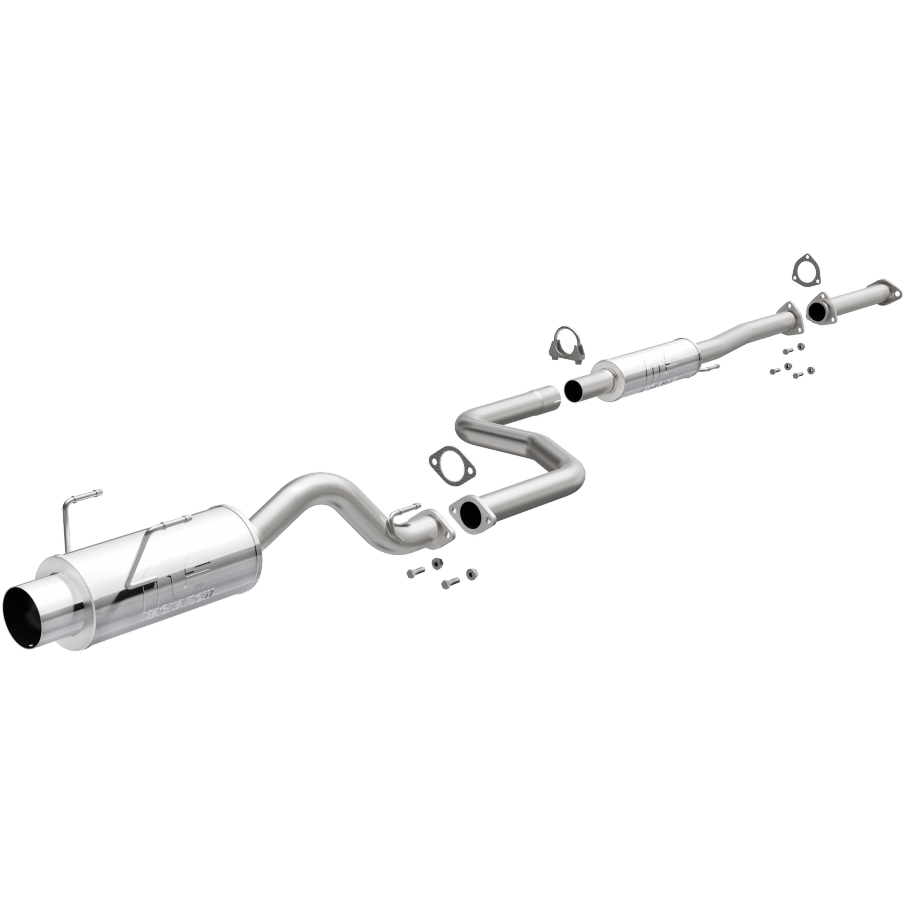 AM L4-1.5L Hatchback CX VX 6 x 14in. Muffler 4 x 14in. Resonator 2.25in. Tubing 4.0in. Polished Stainless Tip SINGLE REAR EXIT SKU M6615643