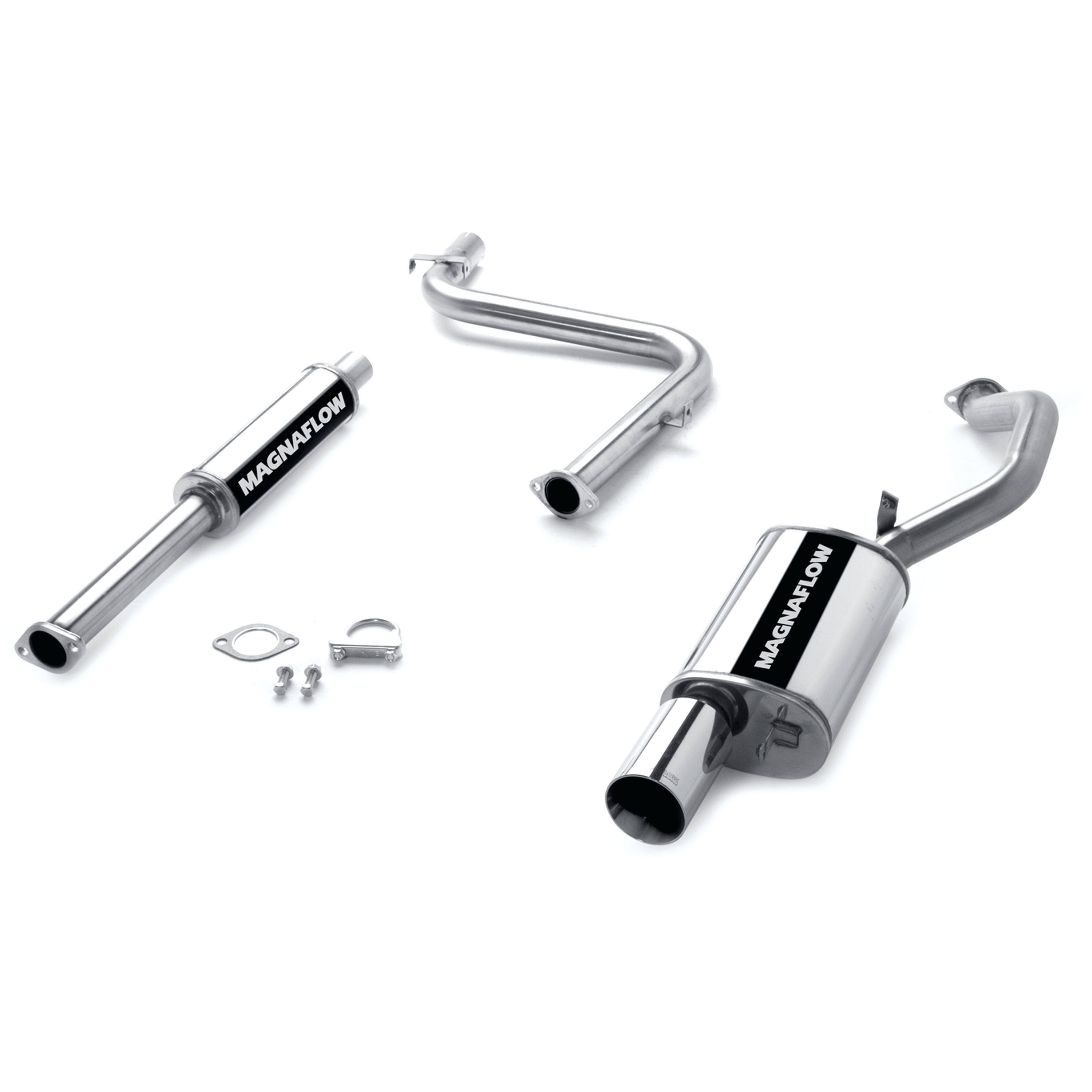 AM L4-2.4L 5 x 8 x 14in. Muffler 4 x 14in. Resonator 2.5in. Tubing 4.0in. Polished Stainless Tip SINGLE STRAIGHT DRIVER SIDE REAR EXIT SKU M6615744