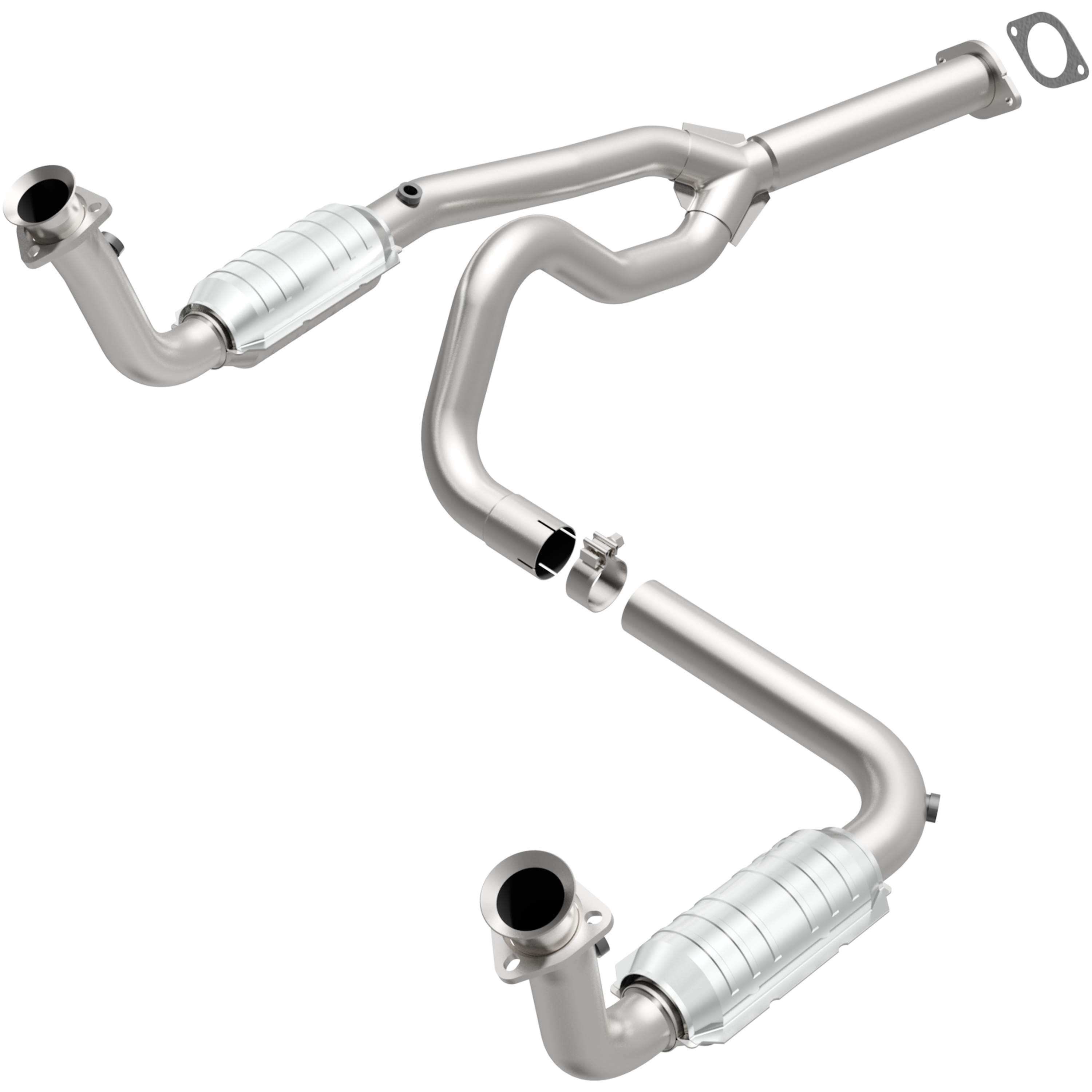 AM V8-5.7L 49 State Legal Direct Fit Stainless Steel Tubing SKU M6649063 OEM 645785-40631-19409-9880-50369