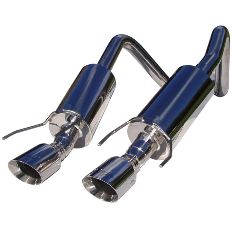 AM 2005-2008 Chev Corvette Dual Muffler Axle Back 4 Round Dual Wall Tips T304 Muscle Car Exhaust System SKU M79S7000304