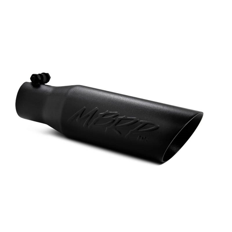 AM Universal Universal Universal Tip 3� O.D. Dual Wall Angled 2� inlet 12 length Black Coated Exhaust Tip SKU M79T5106BLK