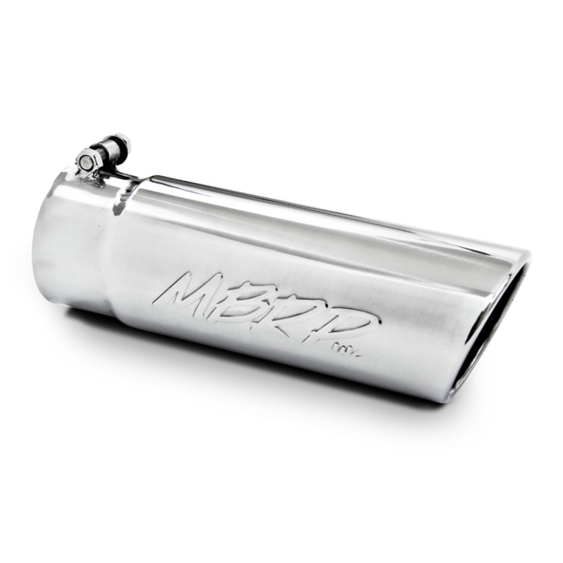 AM Universal Universal Universal Tip 4 O.D. Angled Rolled End 3� inlet 10 length T304 Exhaust Tip SKU M79T5112