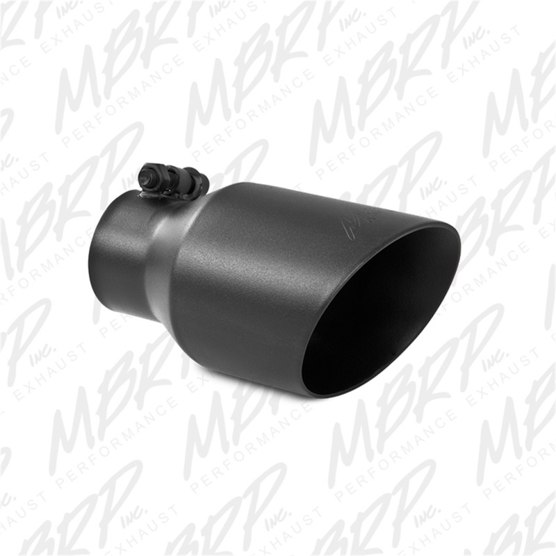 AM Universal Universal Universal Tip 4 O.D. Dual Wall Angled 2� inlet 8 length Black Exhaust Tip SKU M79T5123BLK