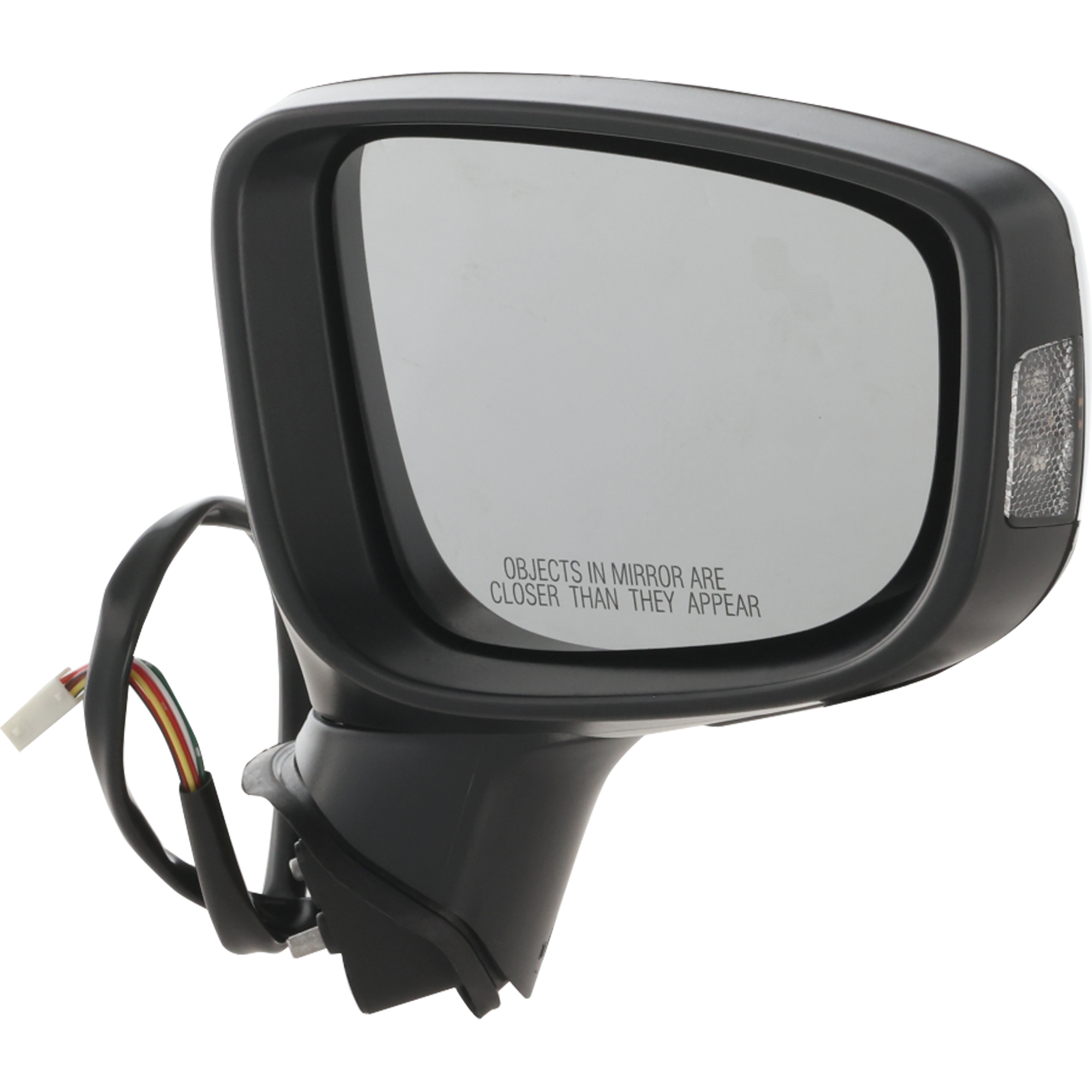 AM MAZDA 3-14-16 MIRROR RH Power Manual Folding Non Heated Paintable w BSD and Signal Light HB Sedan Mexico Built Vehicle SKU MA87ER S OEM BJT969121B